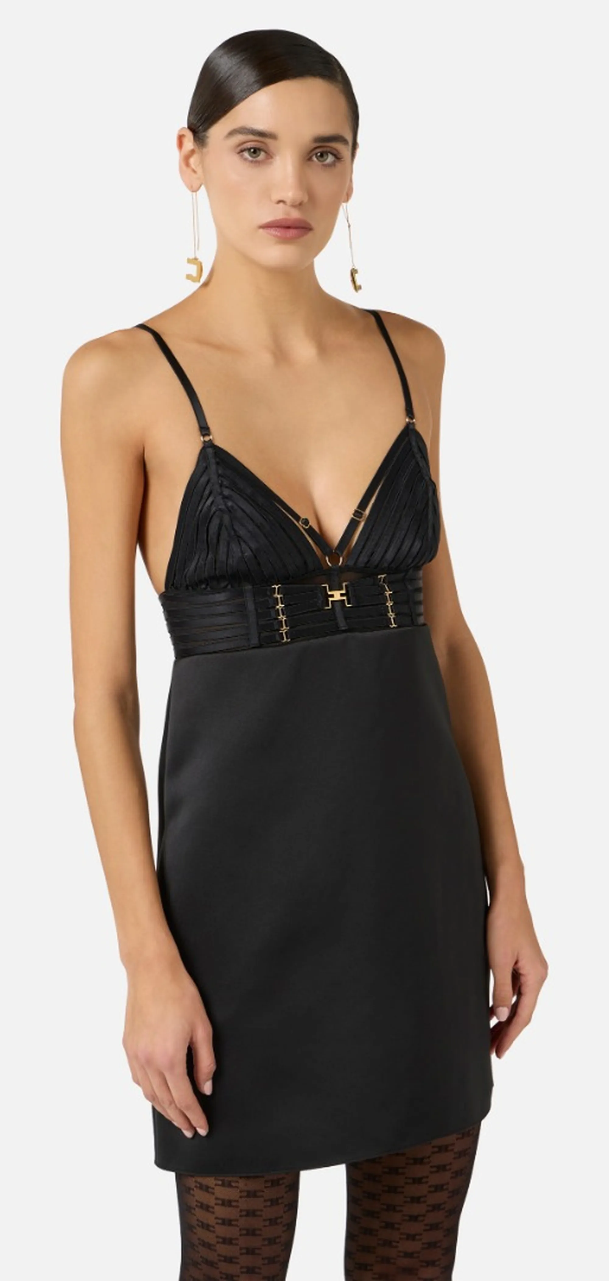 Elisabetta Franchi B'Mini Duchesse Dress With Elastic Bands' Black Ab95062E2 172439
