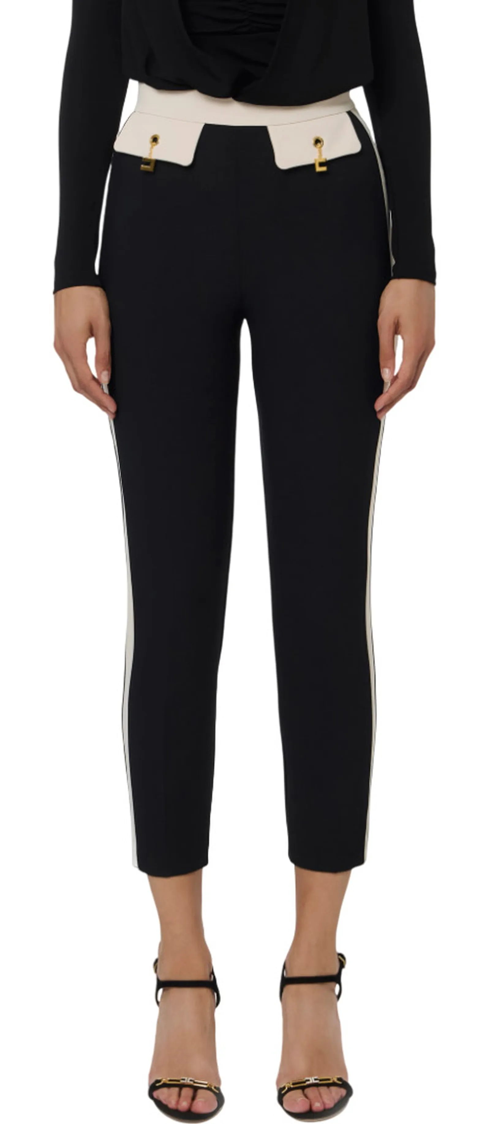 Elisabetta Franchi Pantalone Bi Color In Doppio Crepe Pat0156E2 153517