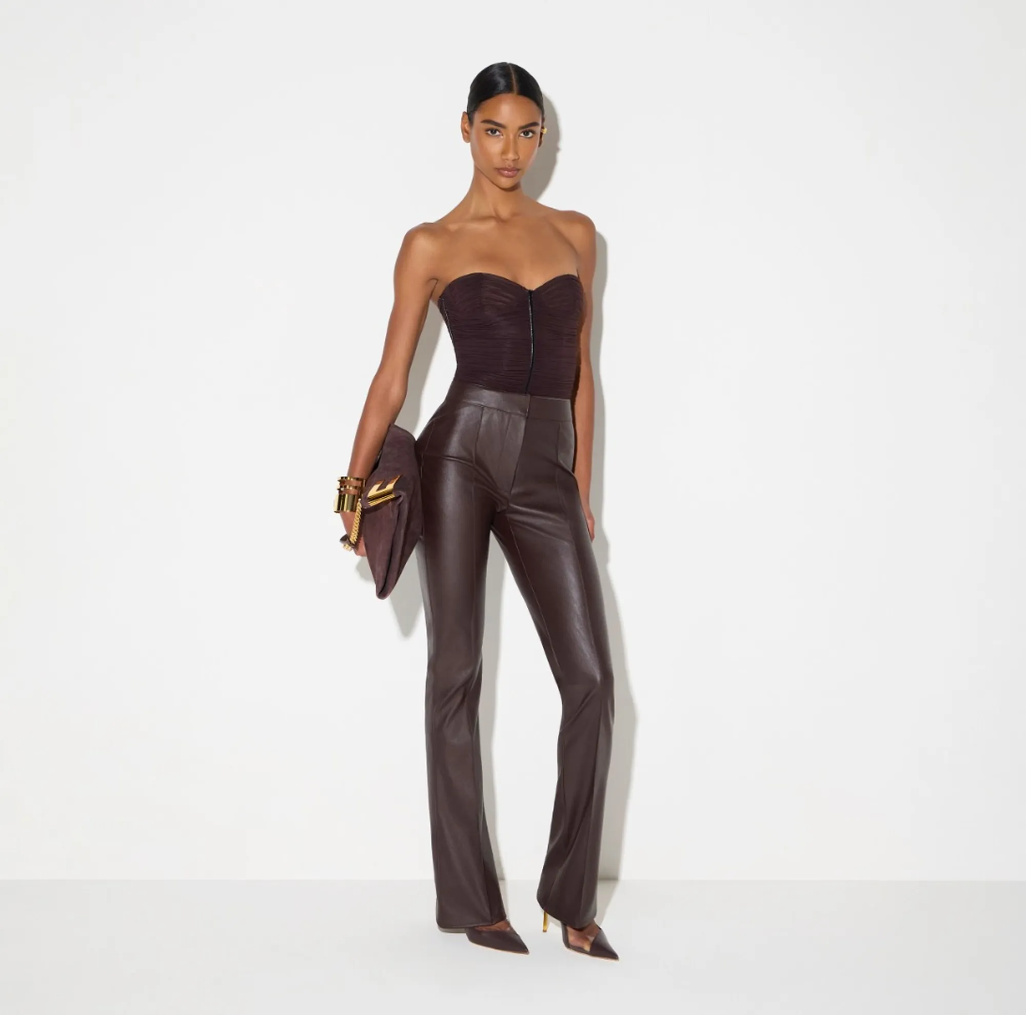 Elisabetta Franchi B'Trousers With Ribs' Chocolate Pa18866E2 188367