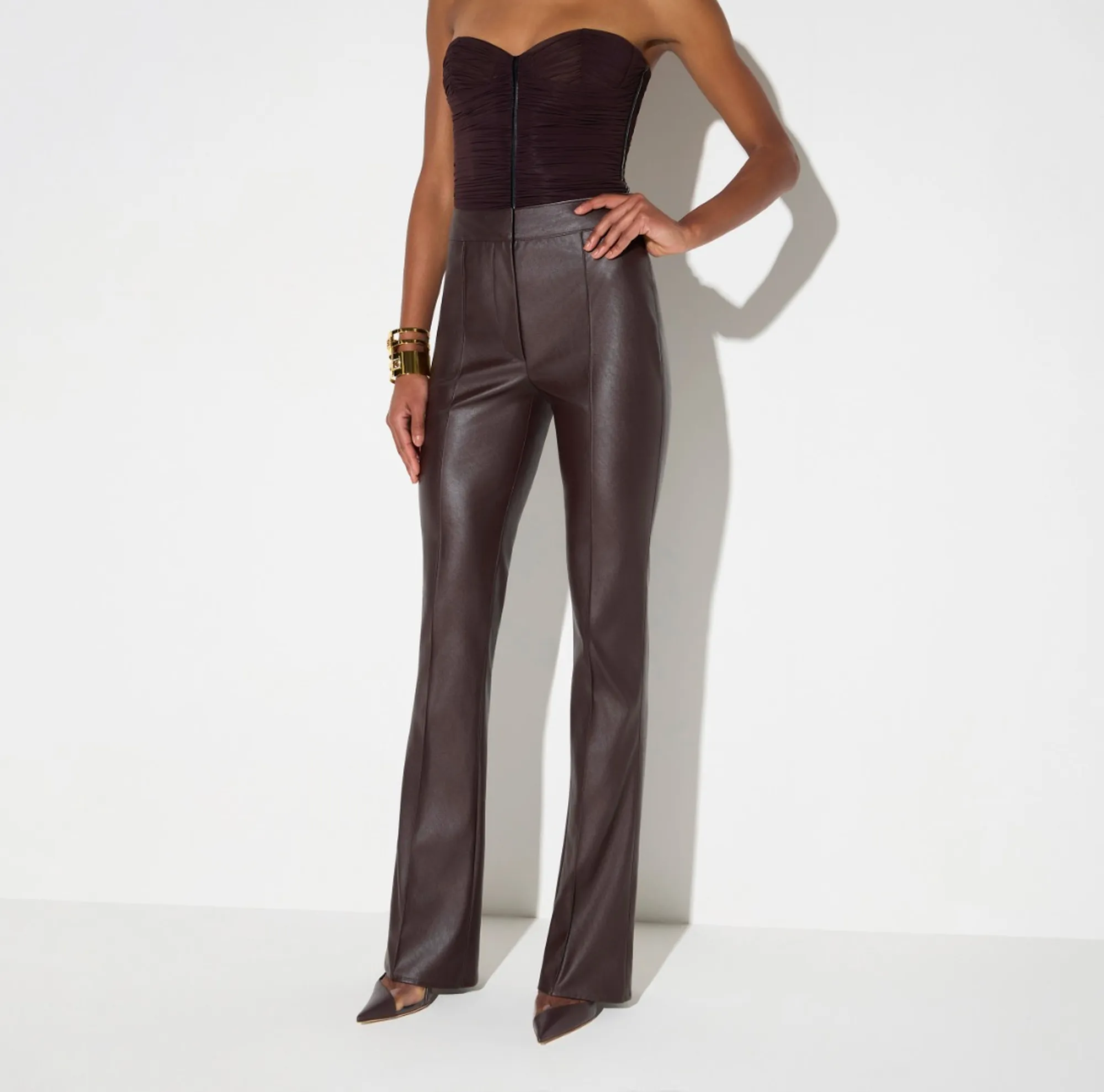 Elisabetta Franchi B'Trousers With Ribs' Chocolate Pa18866E2 188368