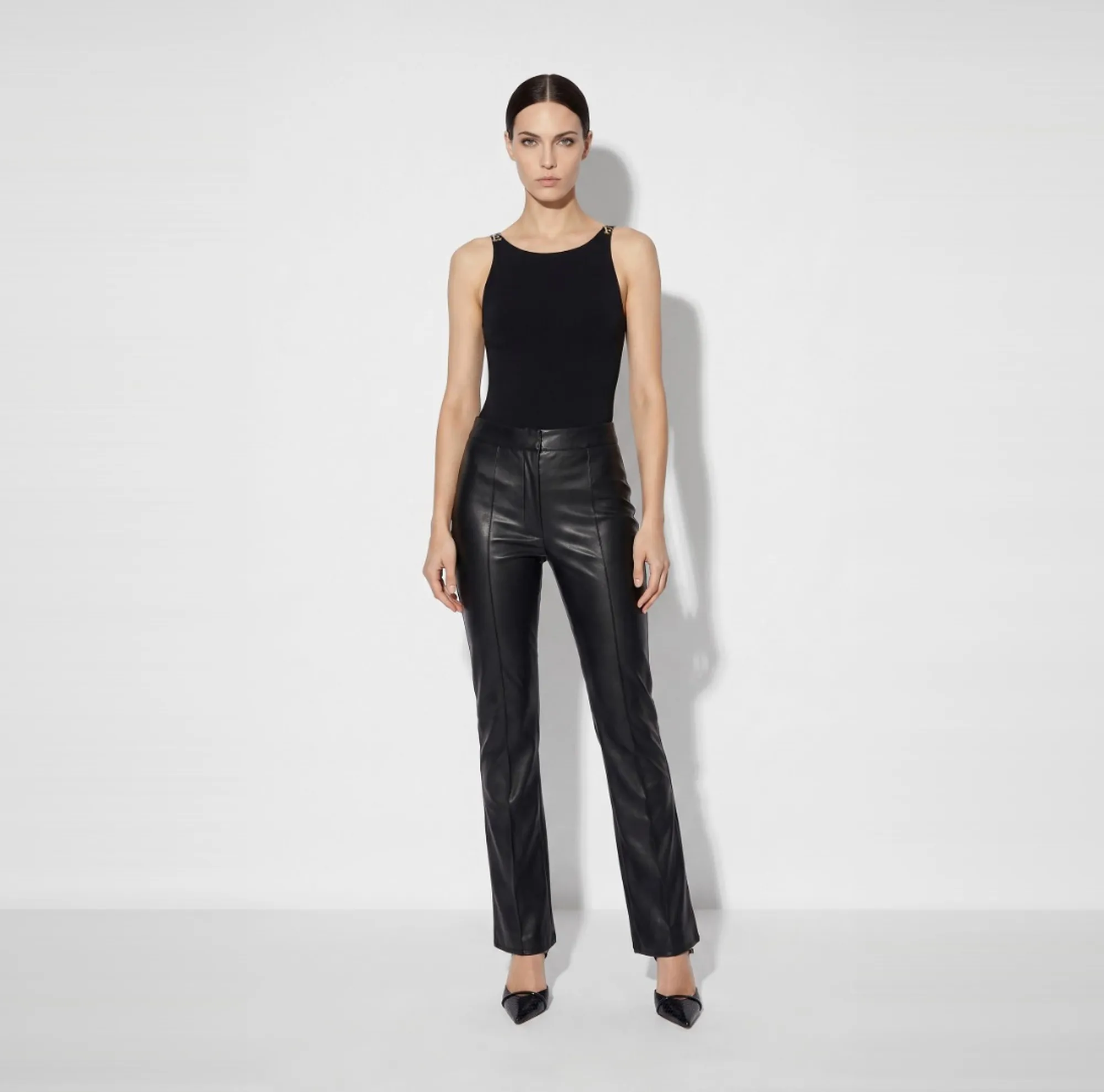 Elisabetta Franchi B'Trousers With Ribs' Black Pa18866E2 188365