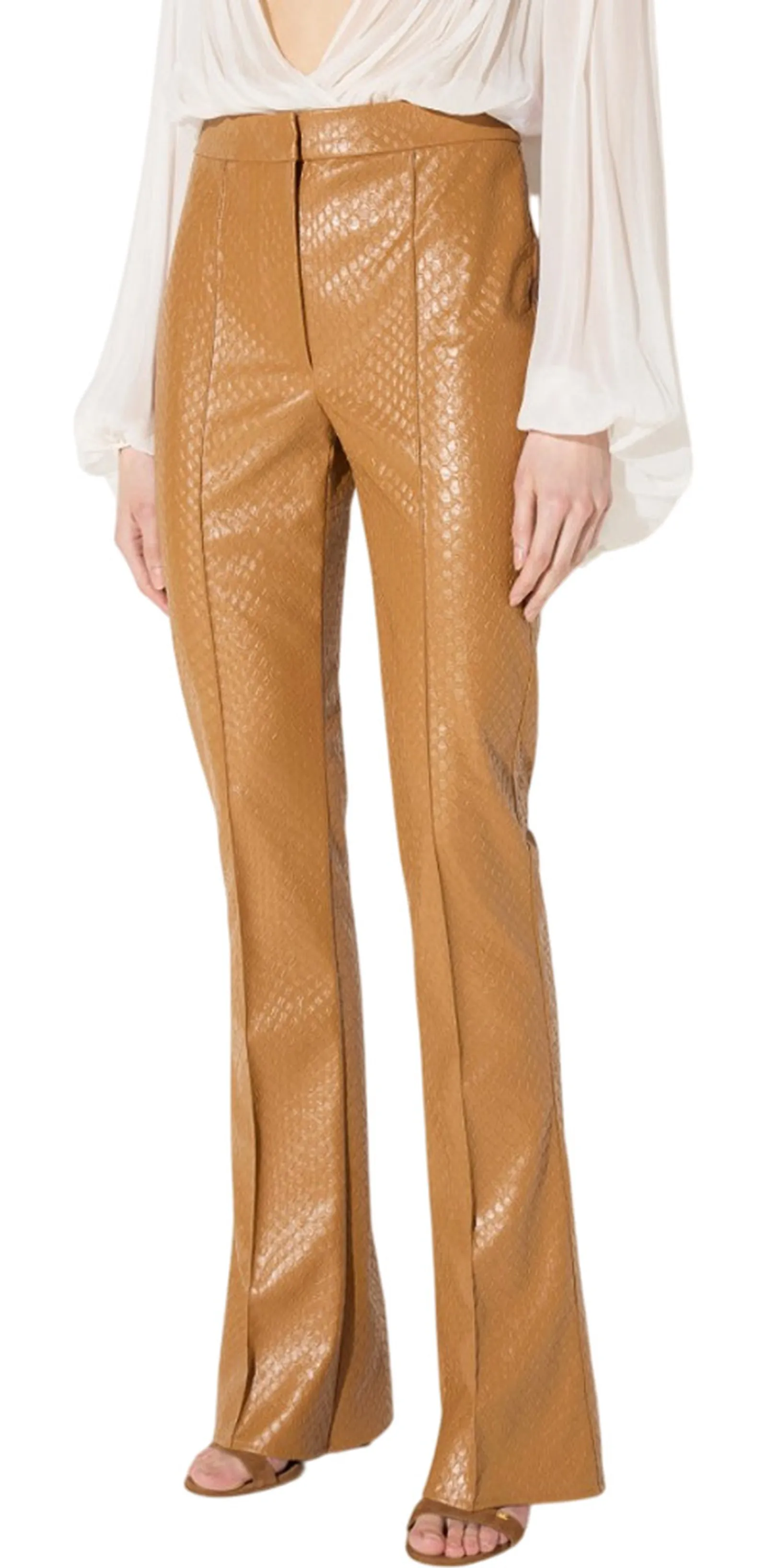 Elisabetta Franchi Pantalone Con Trama A Squame Daino Pa22567E2 184998