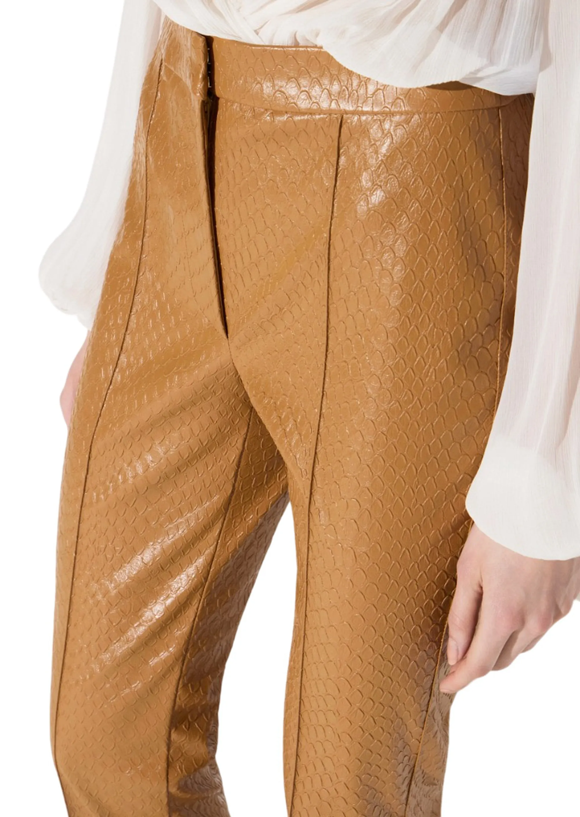 Elisabetta Franchi Pantalone Con Trama A Squame Daino Pa22567E2 185000