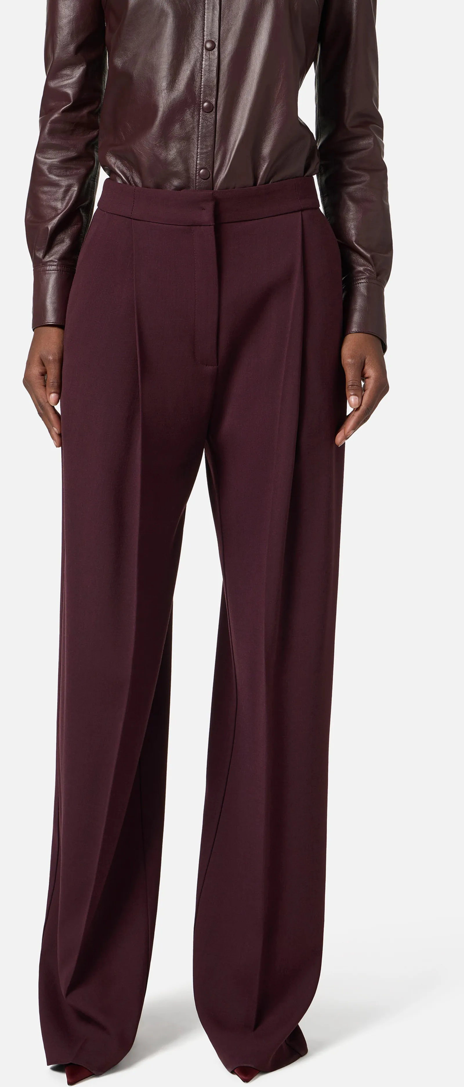 Elisabetta Franchi Pantalone In Crepe Con Dettagli Logo Pa12356E2 153180