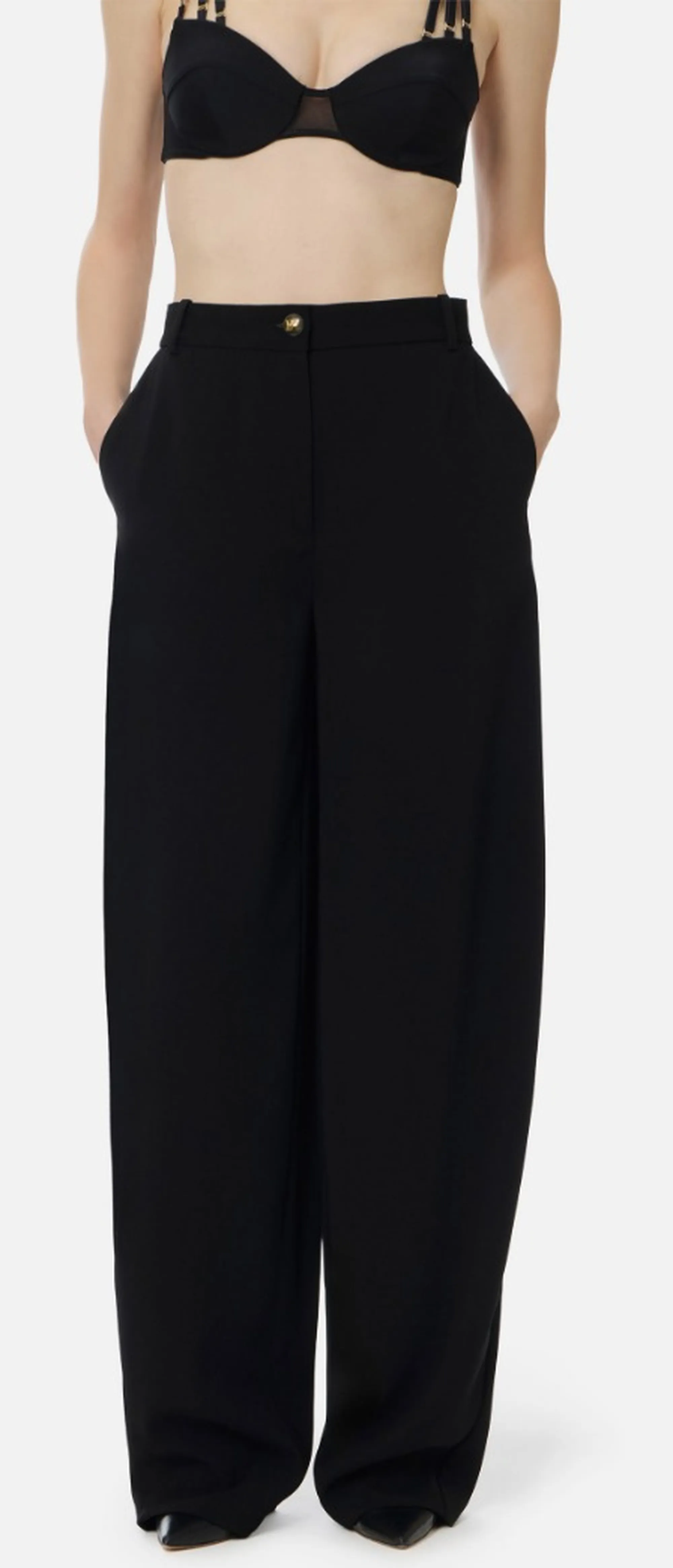 Elisabetta Franchi B'Lightweight Crepe Trousers' Black Pa17861E2 172020