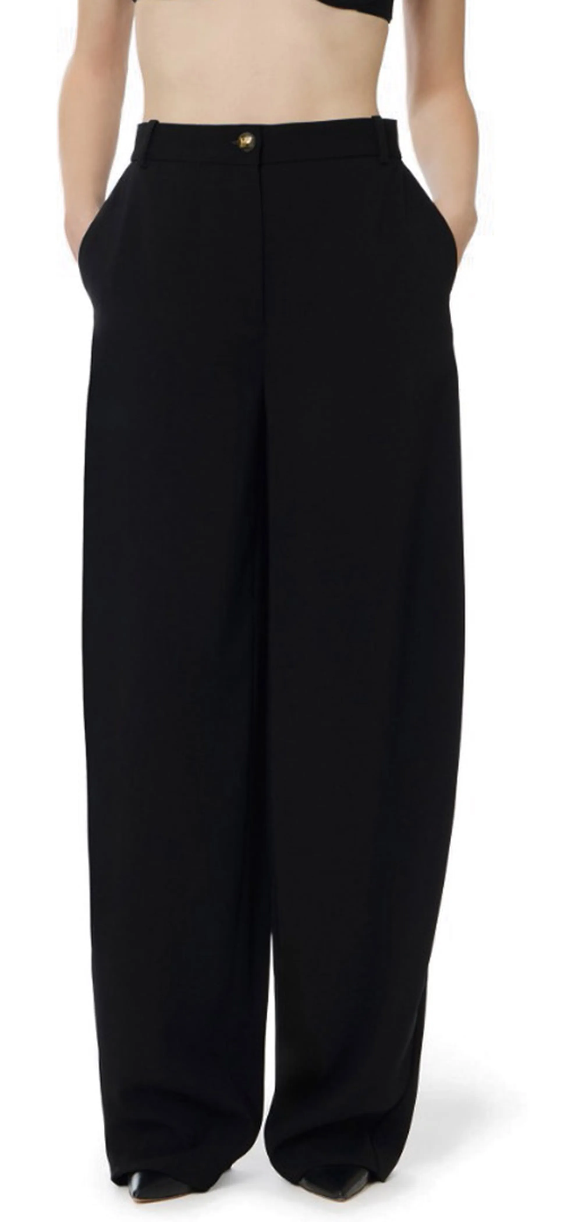 Elisabetta Franchi B'Lightweight Crepe Trousers' Black Pa17861E2 177816