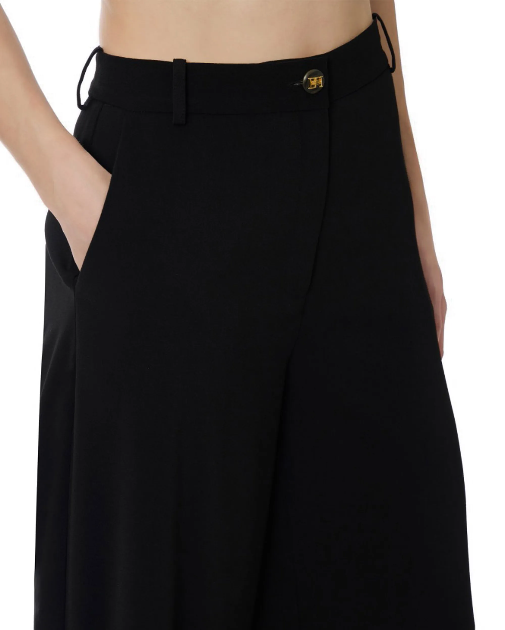 Elisabetta Franchi B'Lightweight Crepe Trousers' Black Pa17861E2 177817