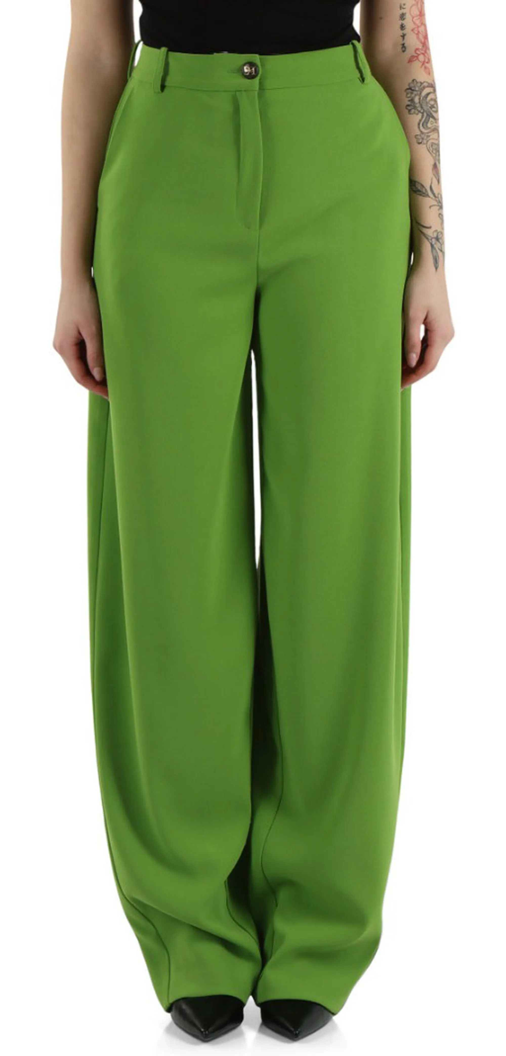 Elisabetta Franchi B'Lightweight Crepe Trousers' Green Pa17861E2 177812