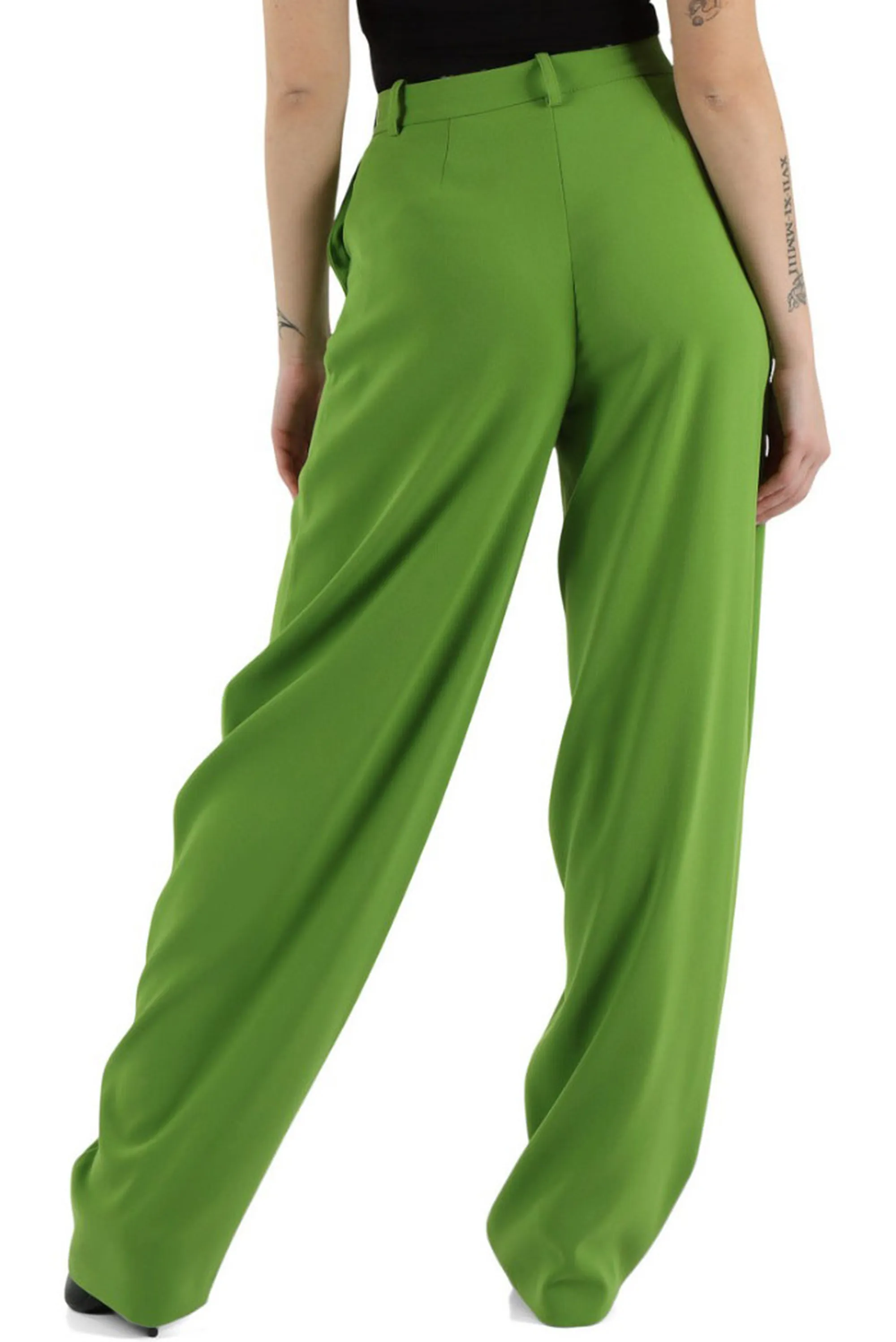 Elisabetta Franchi B'Lightweight Crepe Trousers' Green Pa17861E2 177813