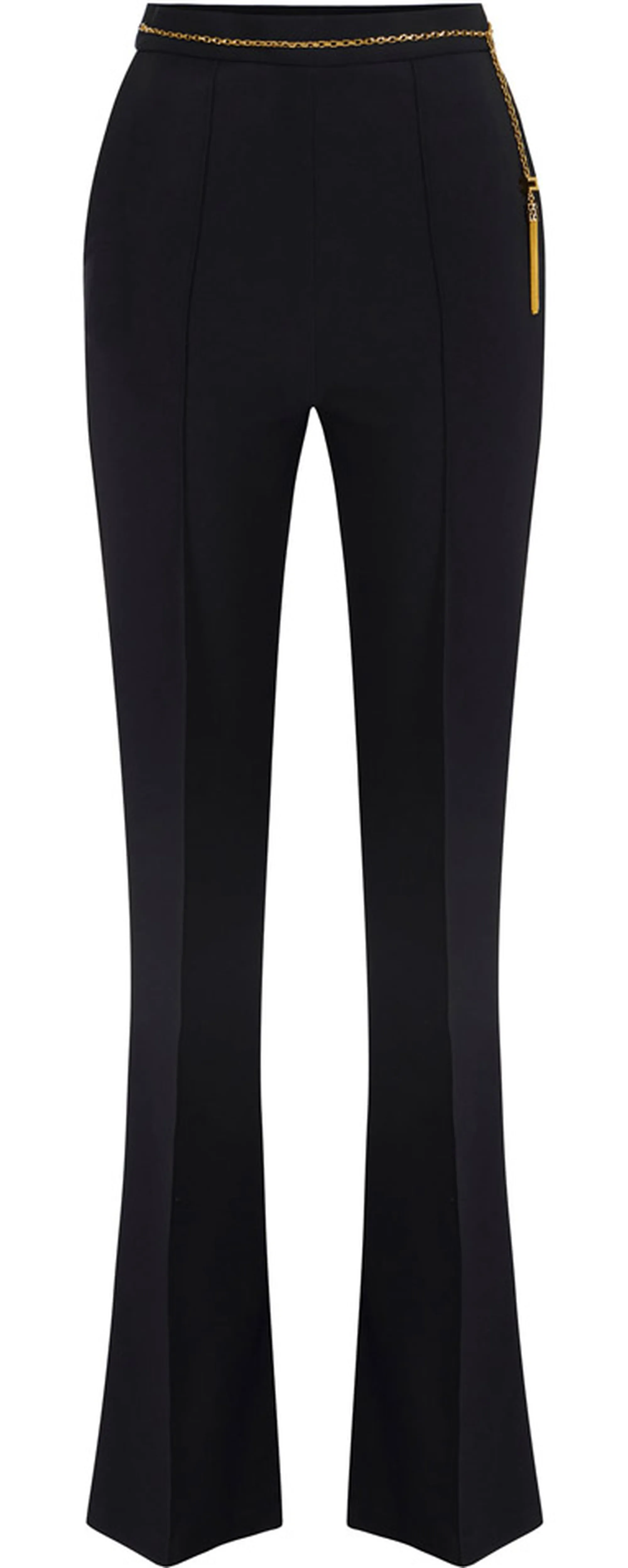 Elisabetta Franchi B'Lightweight Crepe Trousers With Jewel Chain' Black Pa14157E2 153876