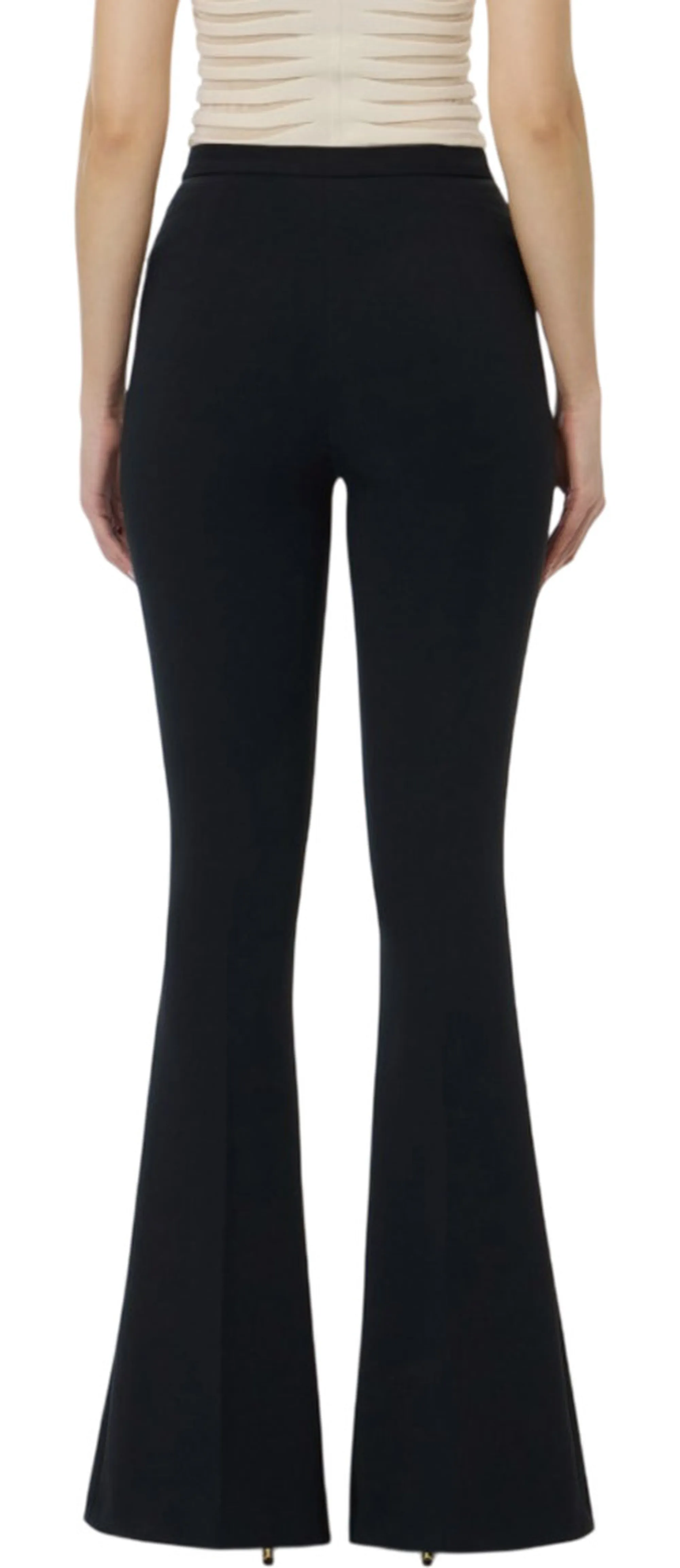 Elisabetta Franchi B'Lightweight Crepe Trousers With Cut-Outs And Slits' Black Pa15961E2 176654