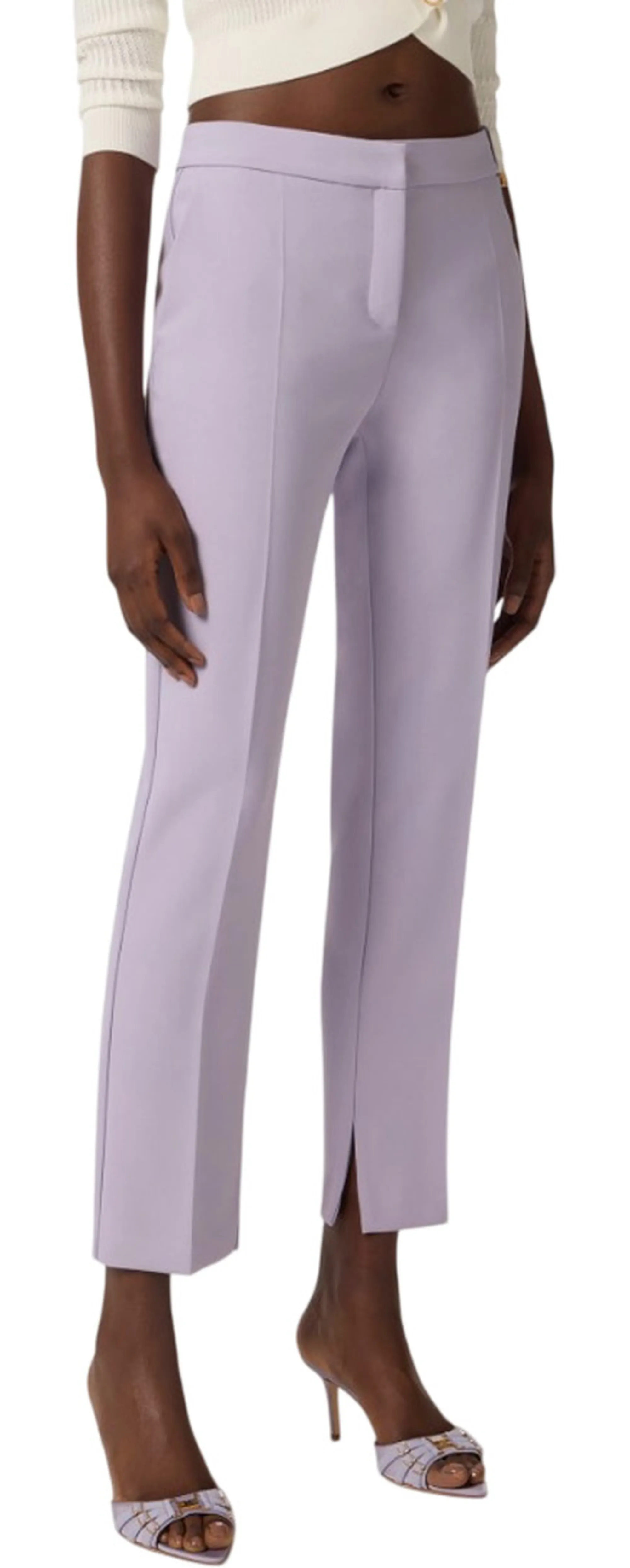 Elisabetta Franchi B'Lightweight Crepe Trousers With Charm Logo' Small Pa16661E2 177888