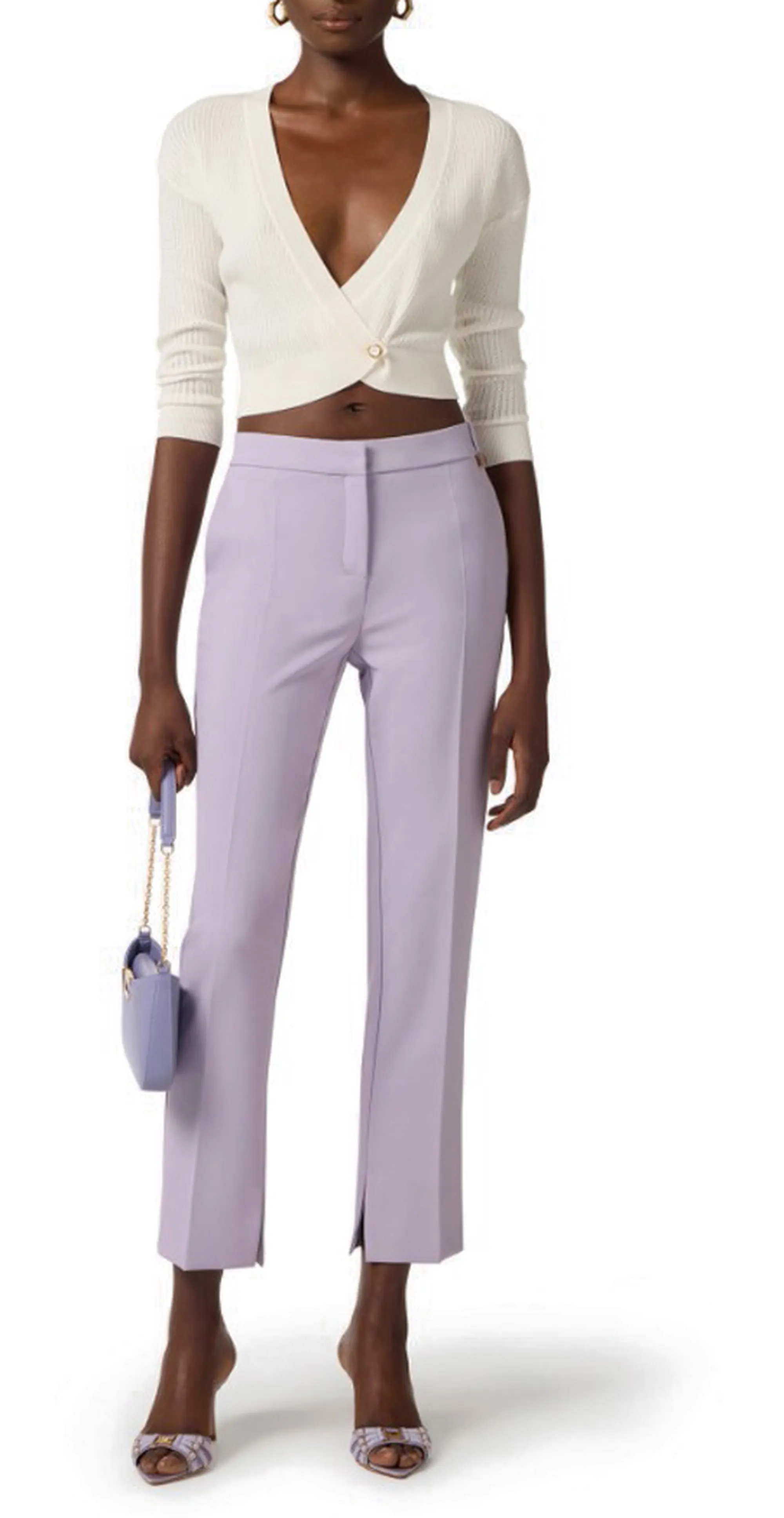 Elisabetta Franchi B'Lightweight Crepe Trousers With Charm Logo' Small Pa16661E2 177891