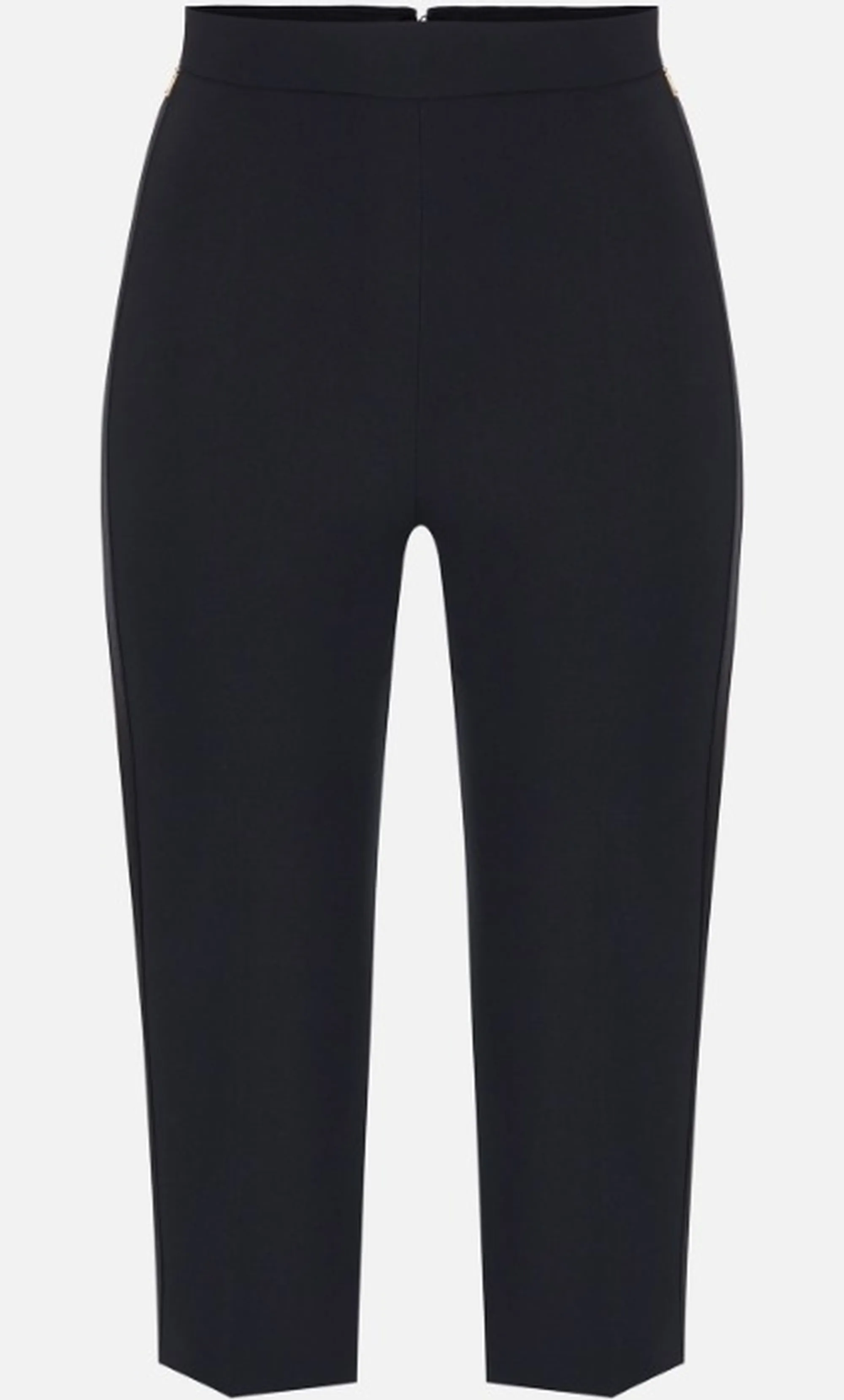Elisabetta Franchi B'Lightweight Crepe And Satin Trousers' Black Pa20567E2 188376