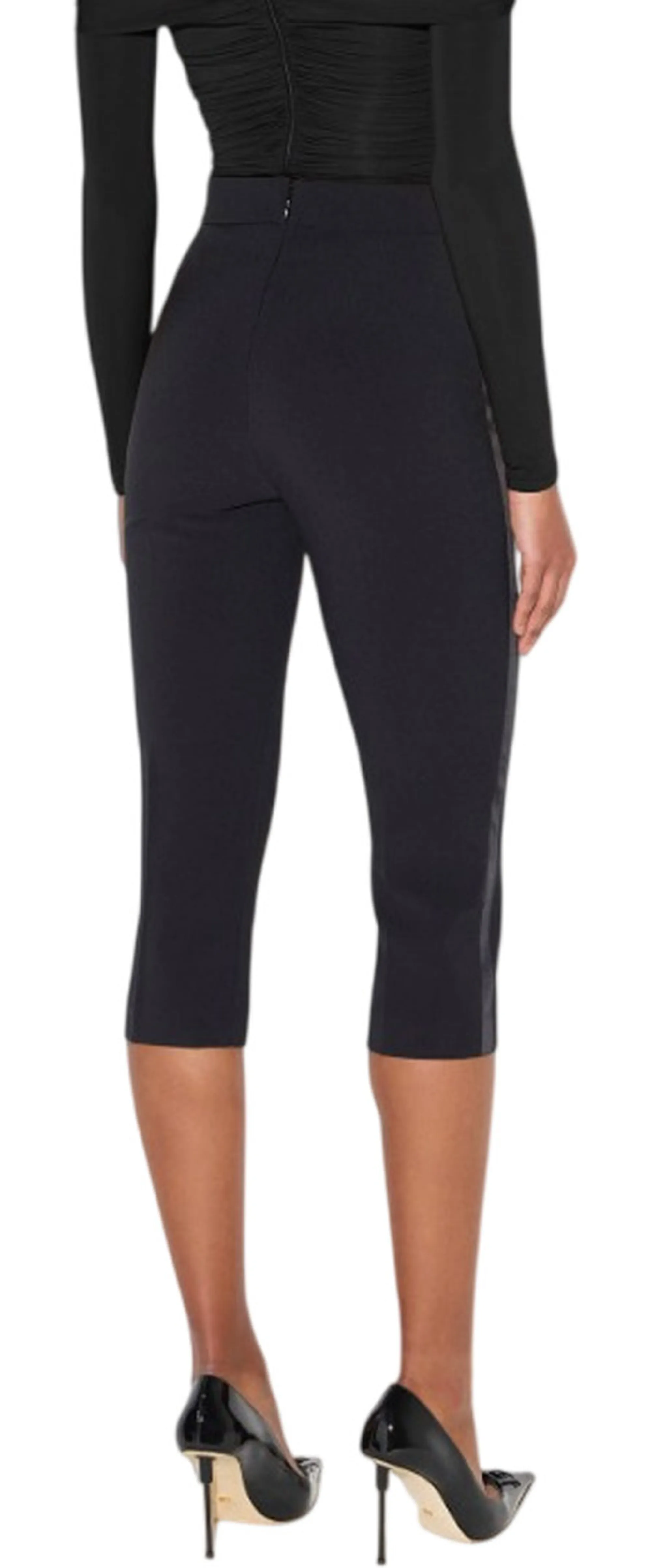 Elisabetta Franchi B'Lightweight Crepe And Satin Trousers' Black Pa20567E2 188882
