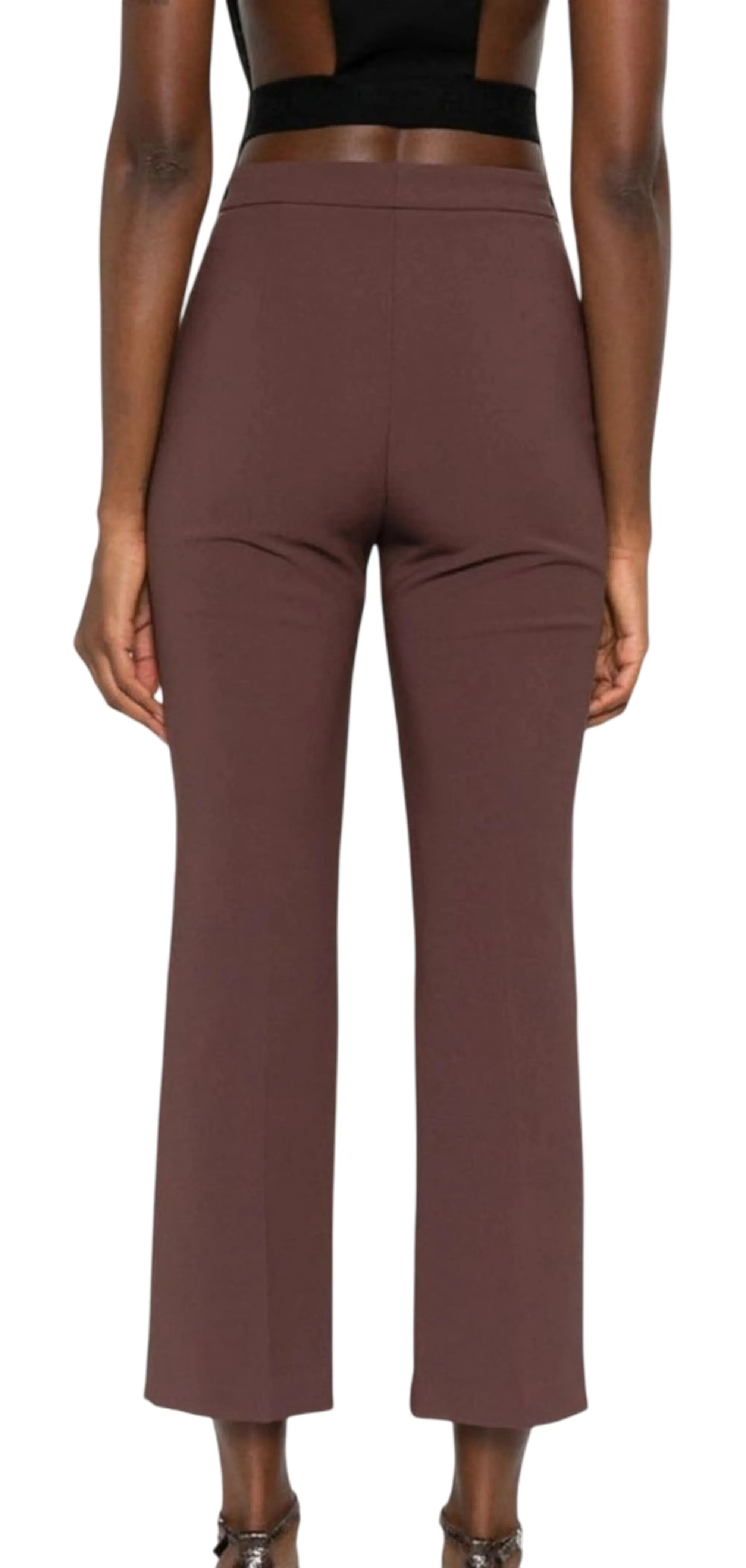 Elisabetta Franchi Pantalone In Doppio Crepe Caffe Pa10856E2 182542