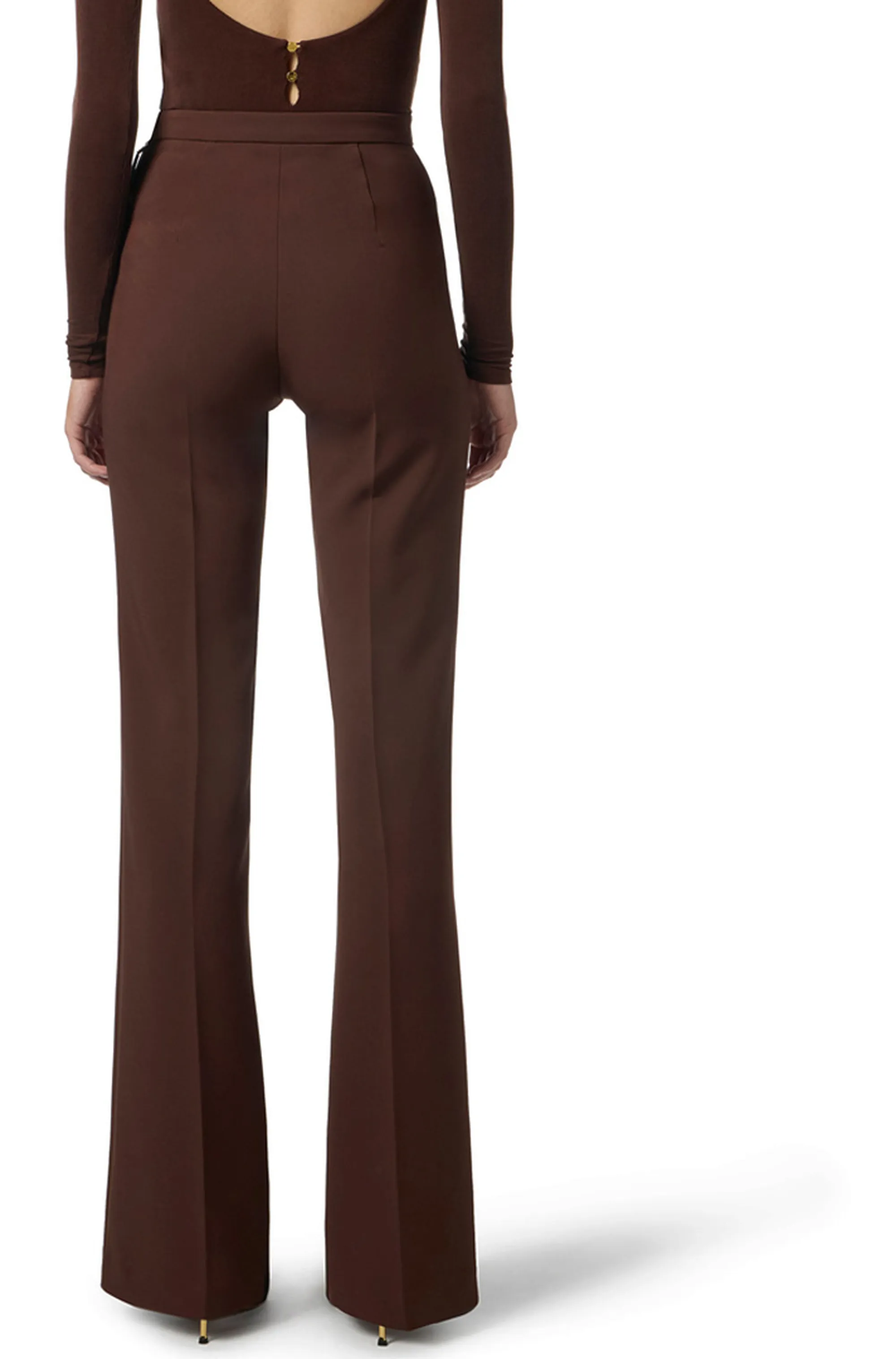 Elisabetta Franchi Pantalone In Doppio Crepe Caffe Pa12156E2 153543