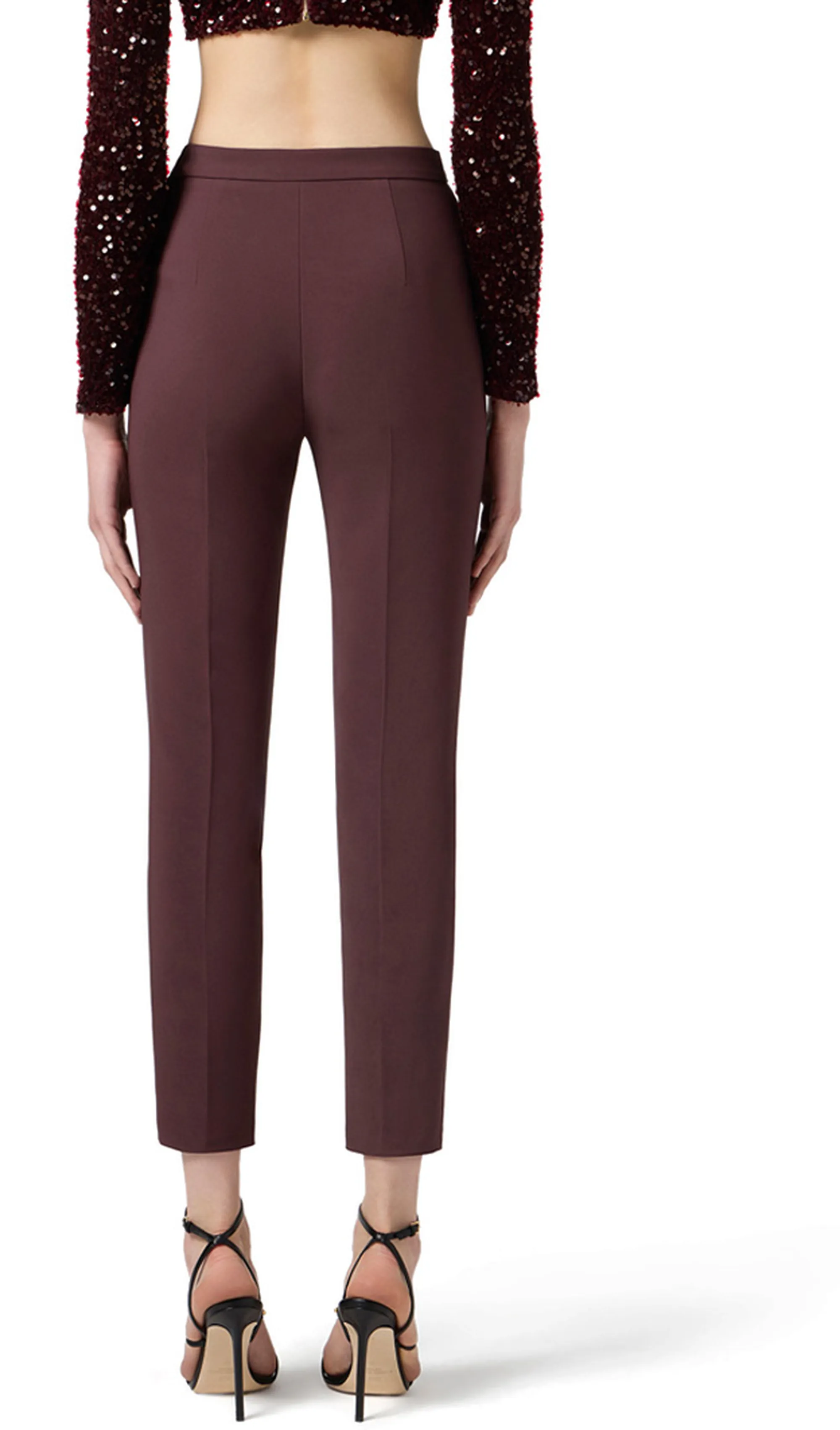Elisabetta Franchi B'Double Crepe Trousers' Merlot Pa12056E2 153548