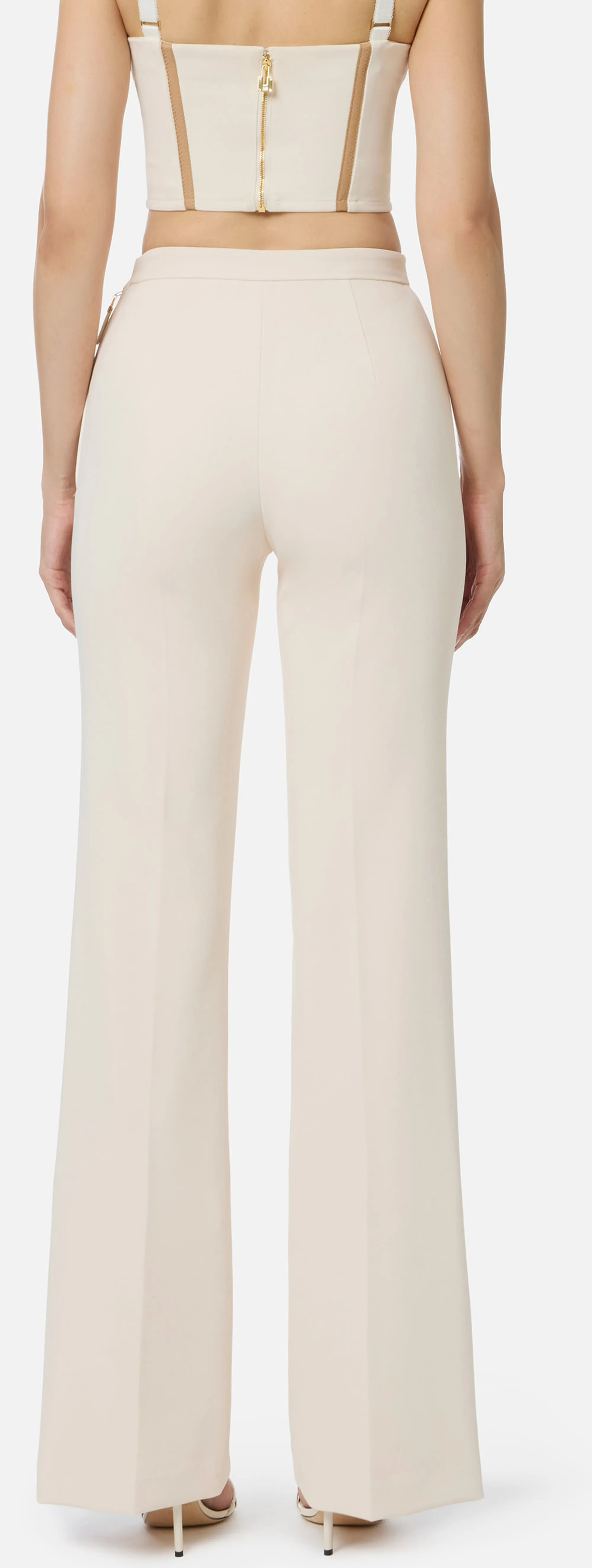 Elisabetta Franchi B'Double Crepe Trousers' Milk Pa12156E2 153360