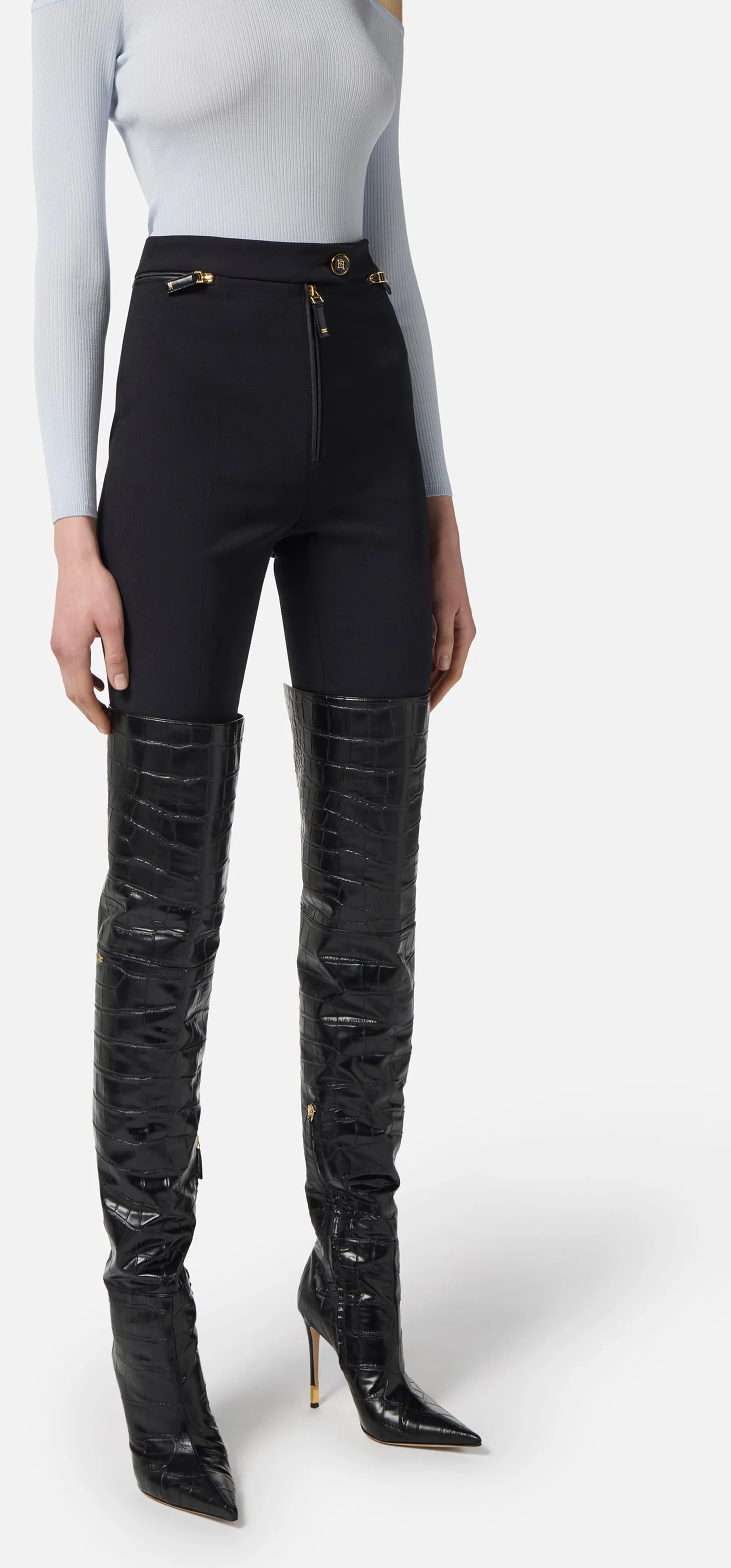 Elisabetta Franchi B'Double Crepe Trousers' Black Pa10856E2 153006