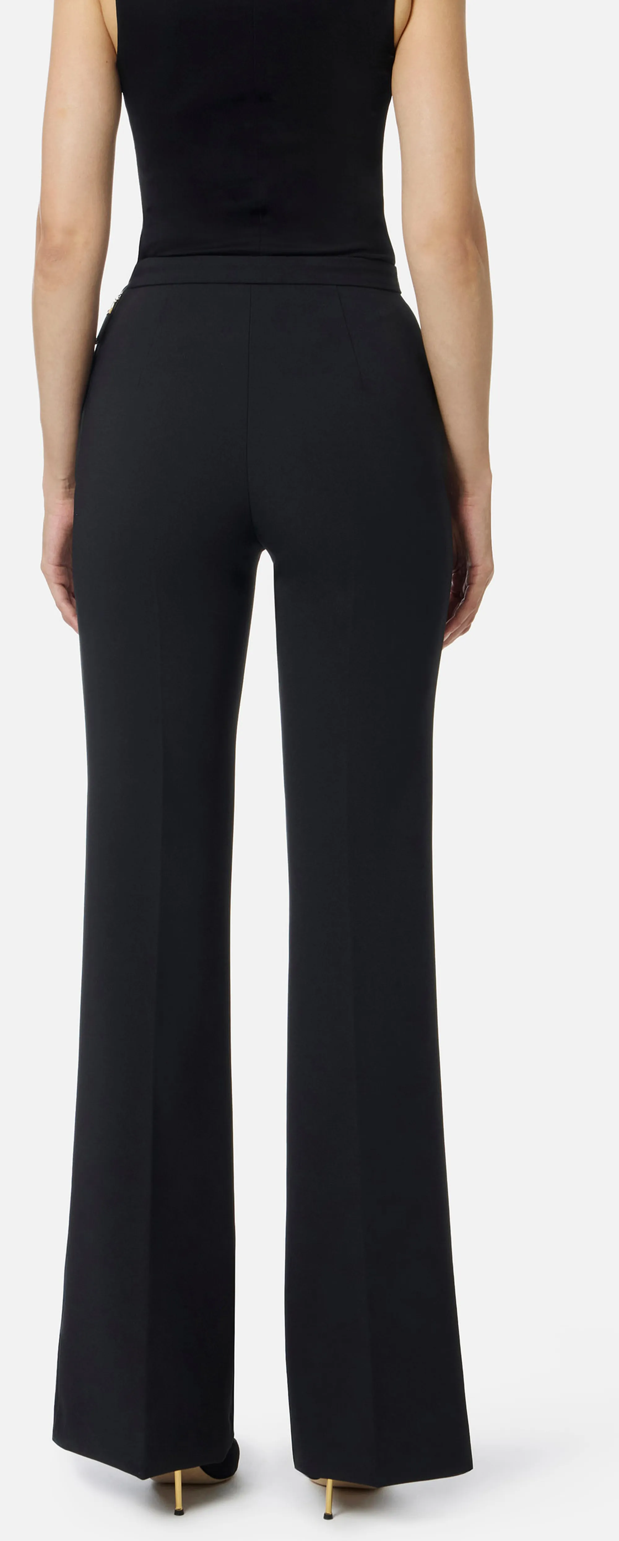 Elisabetta Franchi B'Double Crepe Trousers' Black Pa12156E2 153355