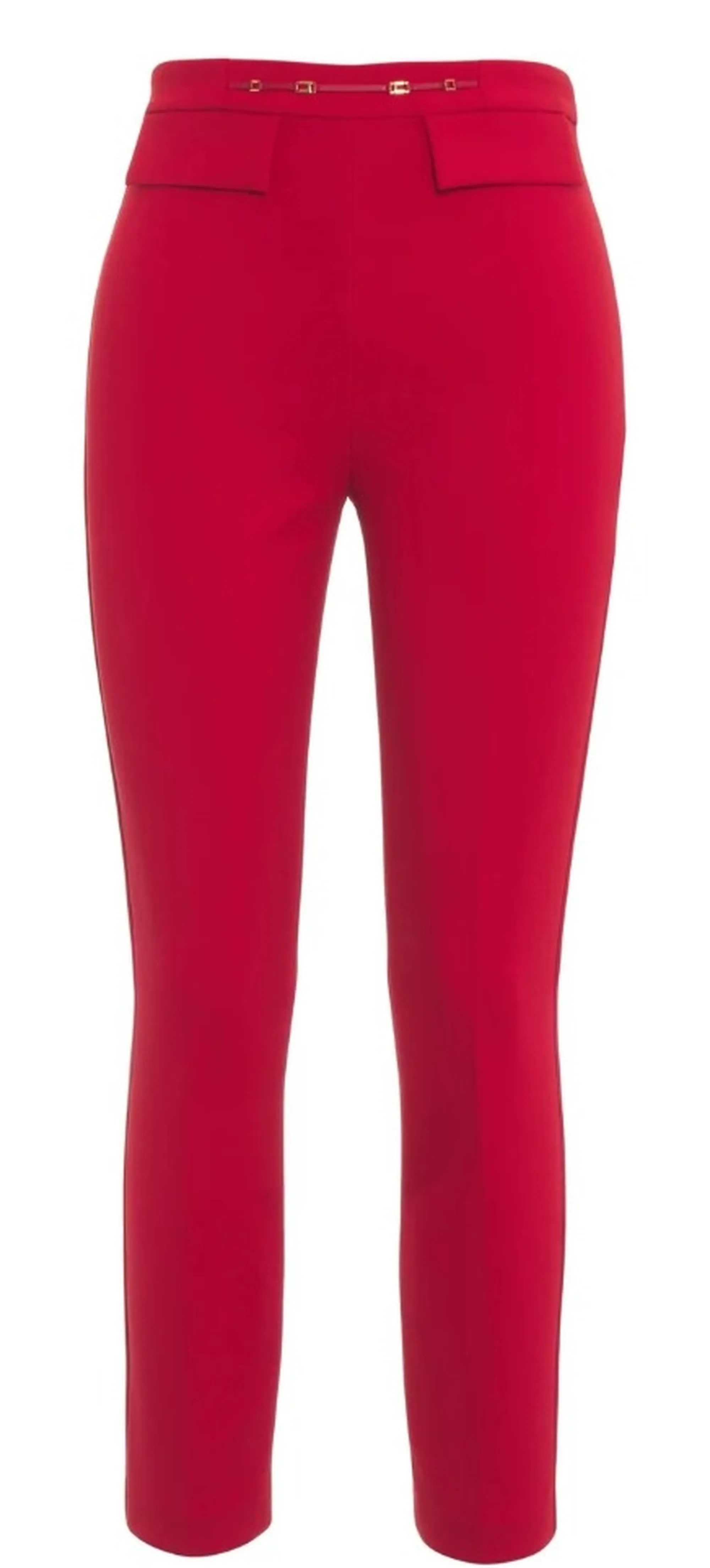 Elisabetta Franchi Pantalone In Doppio Crepe Stretch Rosso Pa19566E2 184592