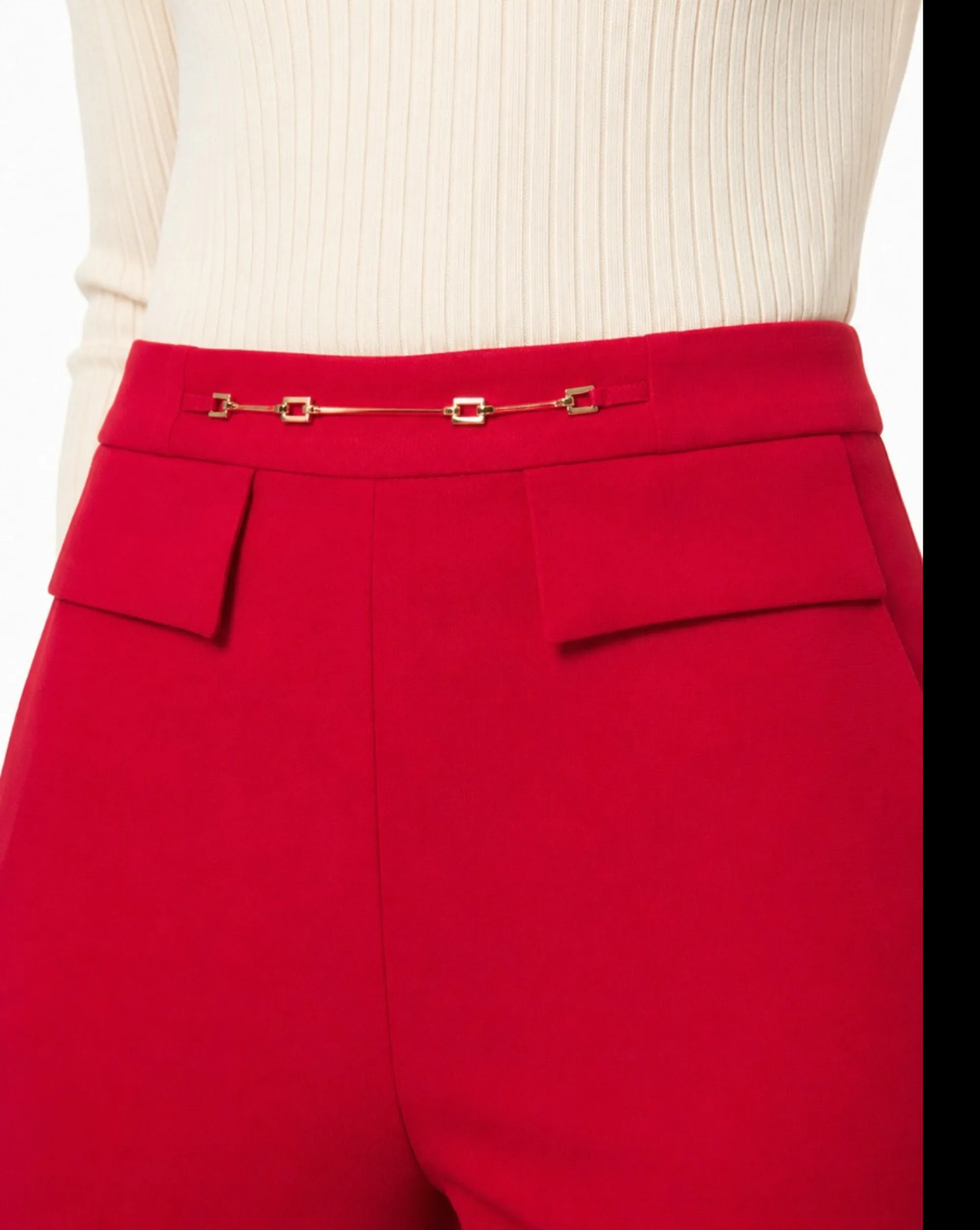 Elisabetta Franchi B'Double Stretch Crepe Trousers' Red Pa19566E2 185216