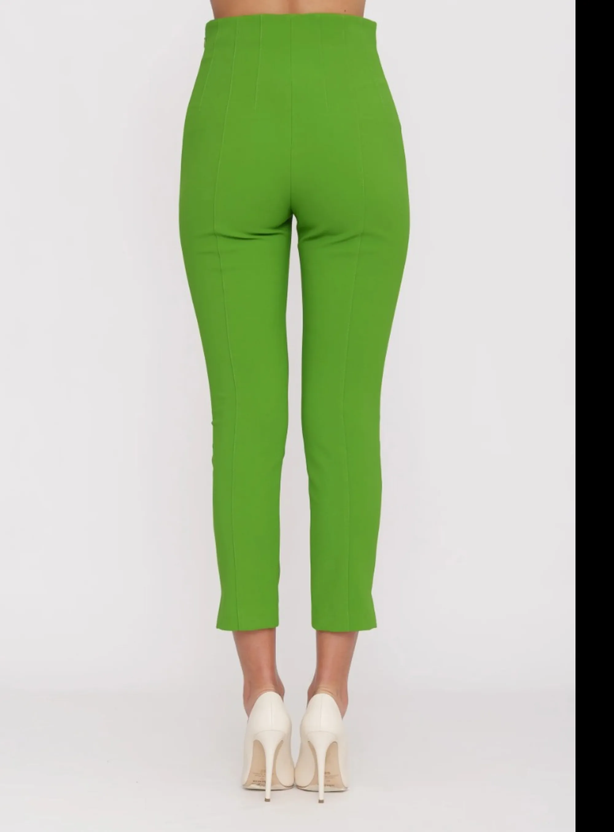 Elisabetta Franchi B'Double Stretch Crepe Trousers With Logo Details' Green Pa16361E2 172426