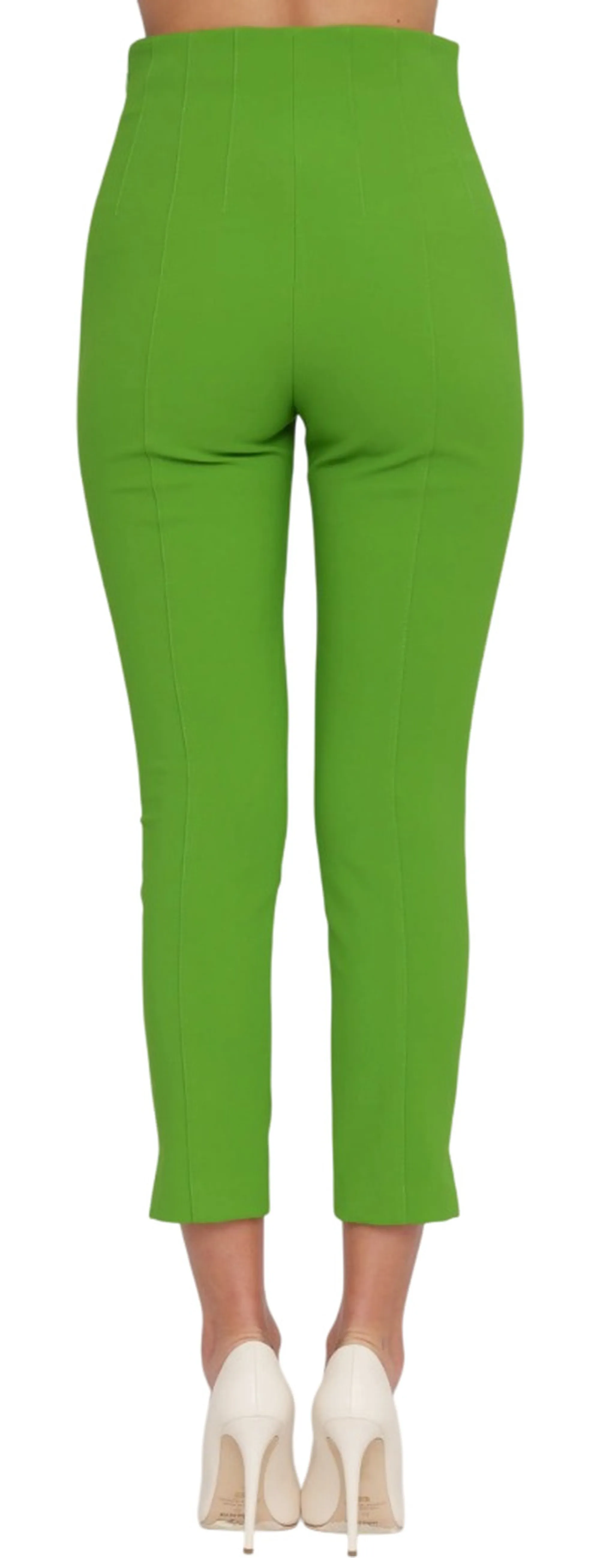 Elisabetta Franchi B'Double Stretch Crepe Trousers With Logo Details' Green Pa16361E2 178035
