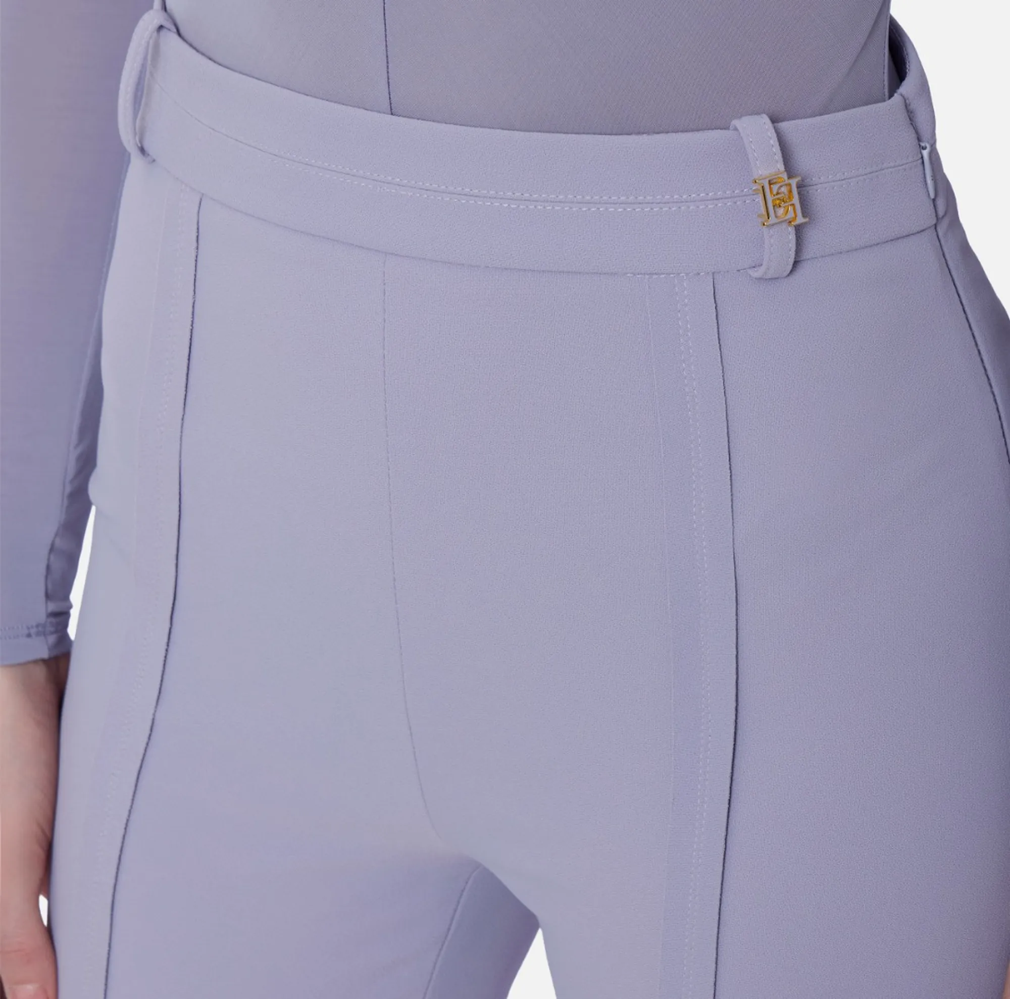 Elisabetta Franchi B'Double Stretch Crepe Trousers With Charm Logo' Small Pa16961E2 172006