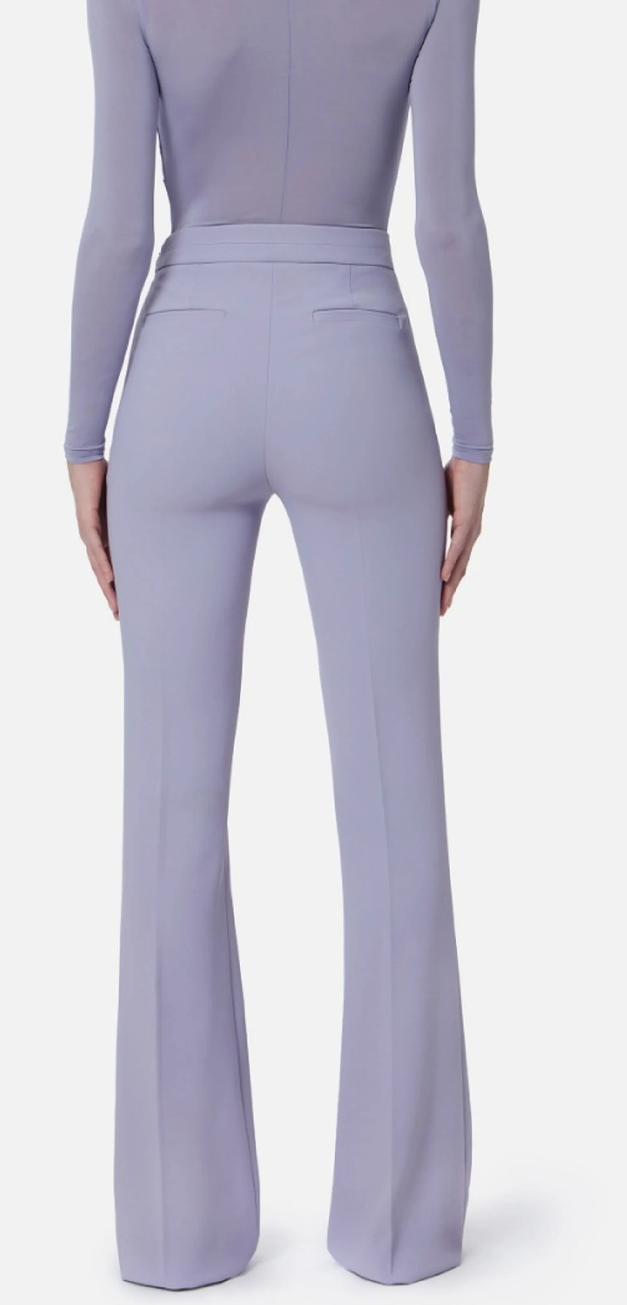 Elisabetta Franchi B'Double Stretch Crepe Trousers With Charm Logo' Small Pa16961E2 172007