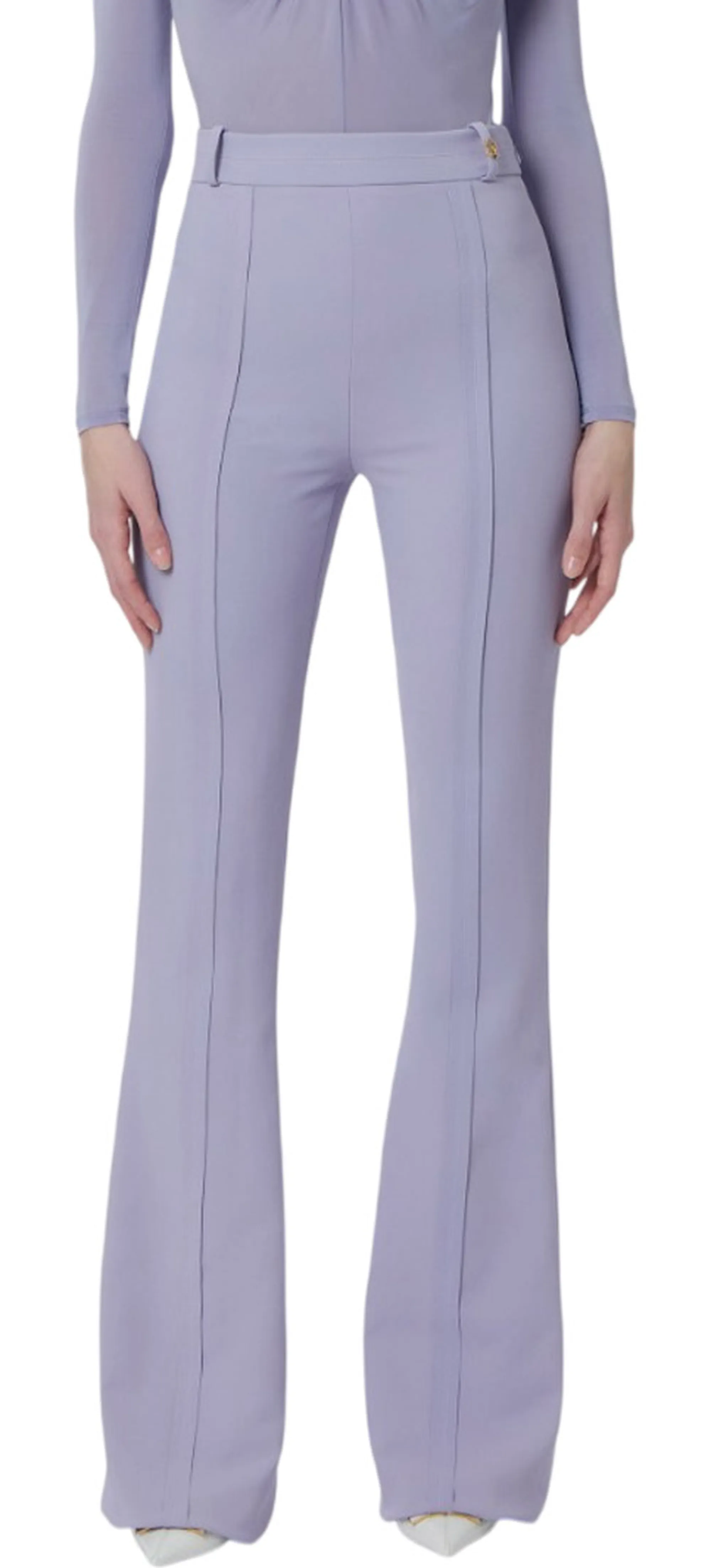 Elisabetta Franchi B'Double Stretch Crepe Trousers With Charm Logo' Small Pa16961E2 177844