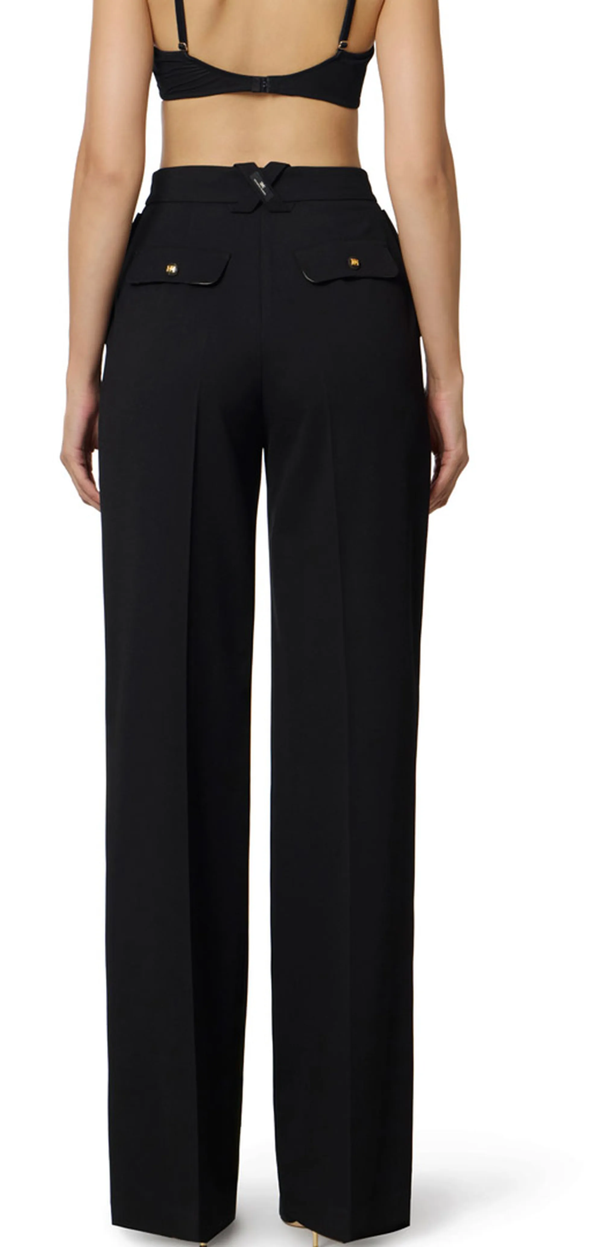 Elisabetta Franchi Pantalone In Gabardina Di Cotone Pa11856E2 153557