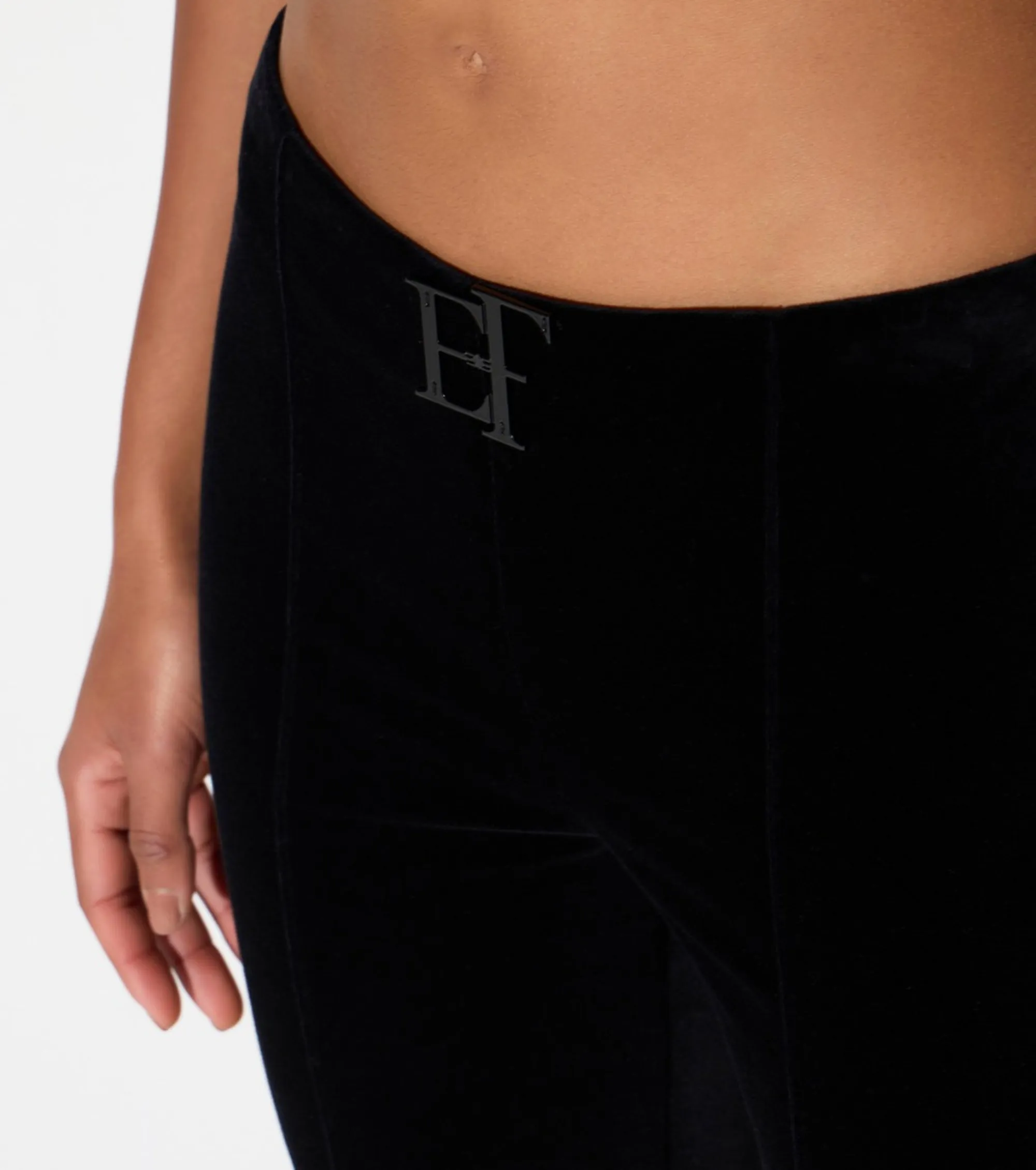 Elisabetta Franchi B'Velvet Trousers' Black Pa22467E2 188379