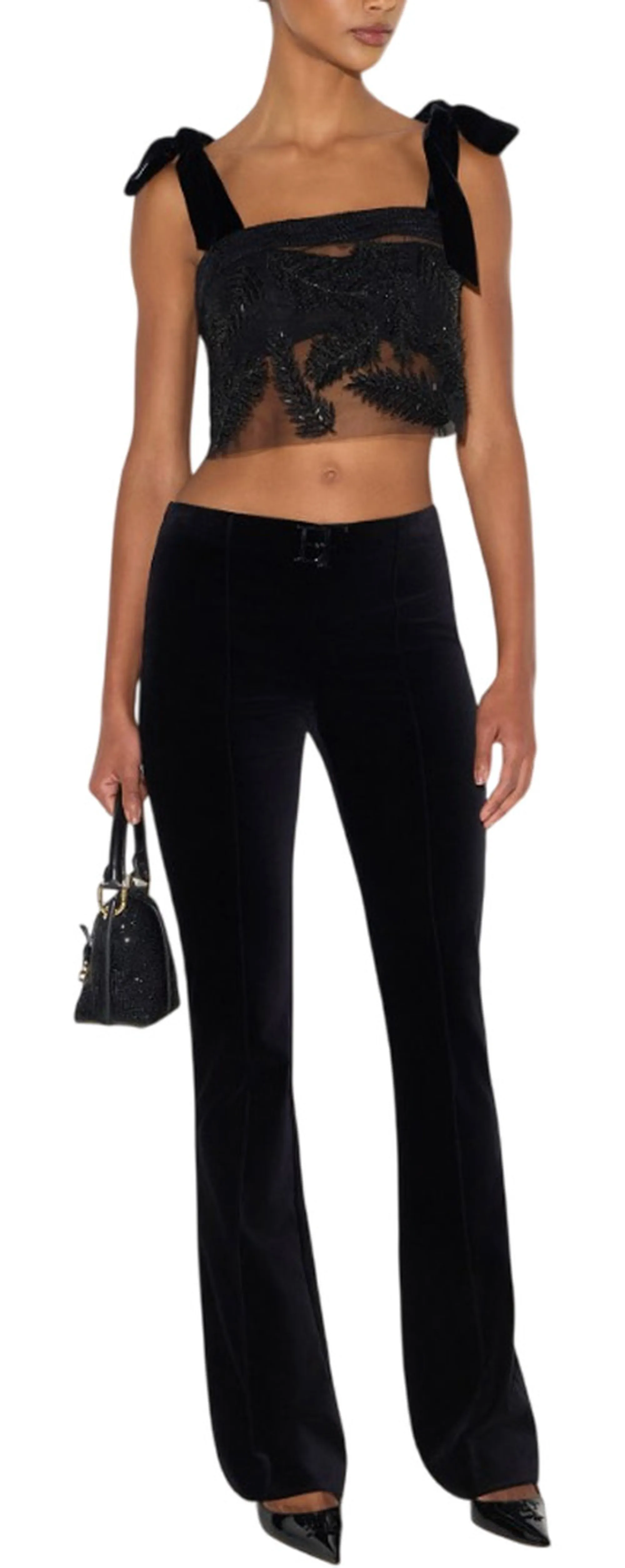Elisabetta Franchi B'Velvet Trousers' Black Pa22467E2 188892
