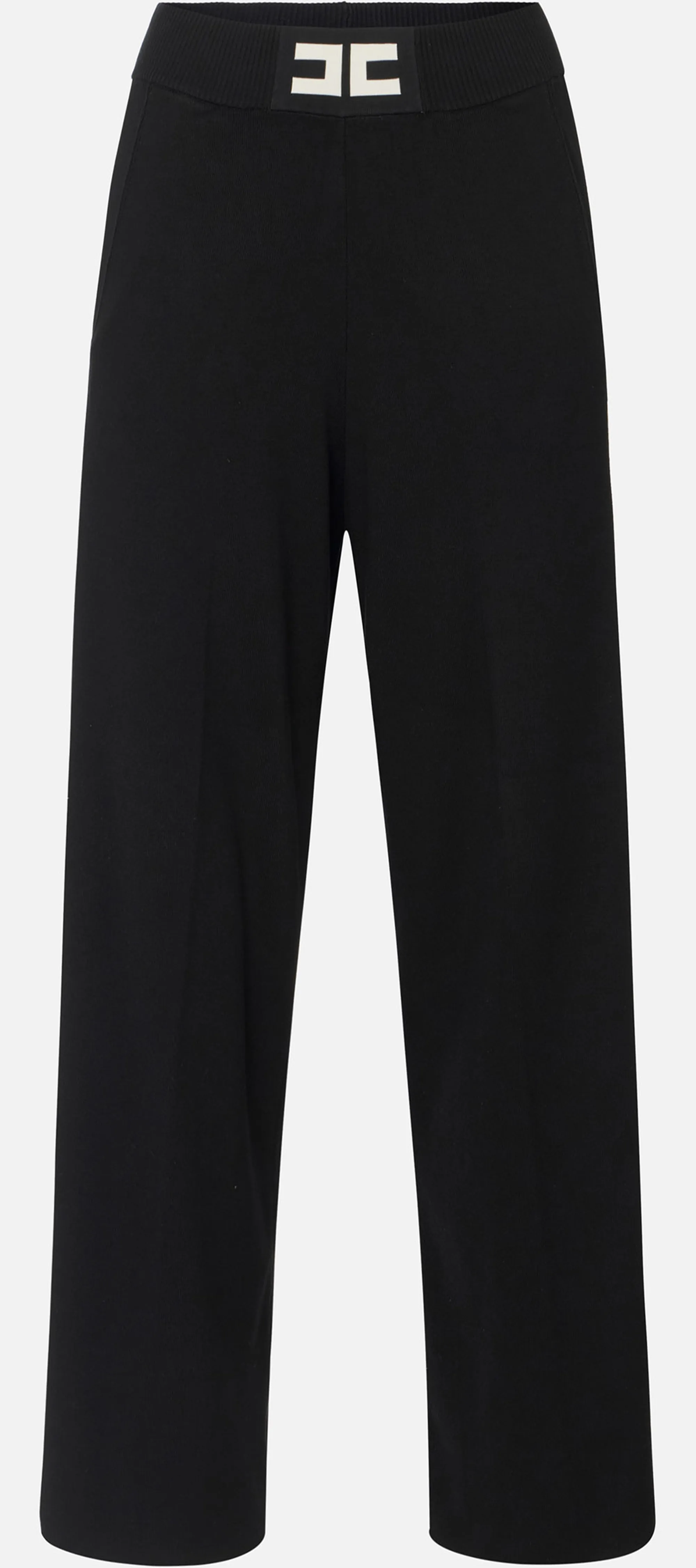 Elisabetta Franchi B'Viscose Trousers With Shiny Bands' Black Kp69S56E2 153001