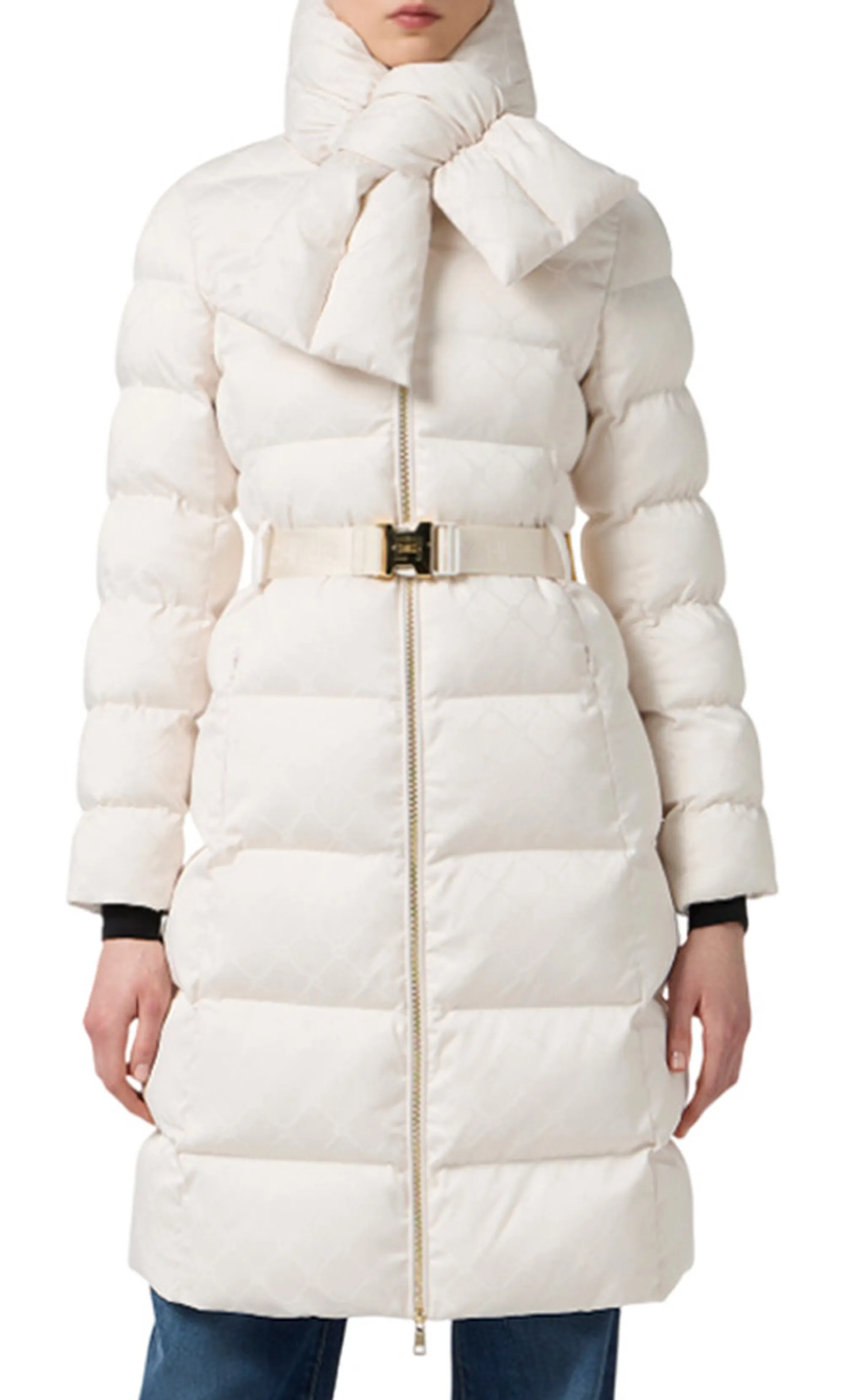 Elisabetta Franchi B'Jacquard Sail Fabric Duvet' Latte Pi84D56E2 165428