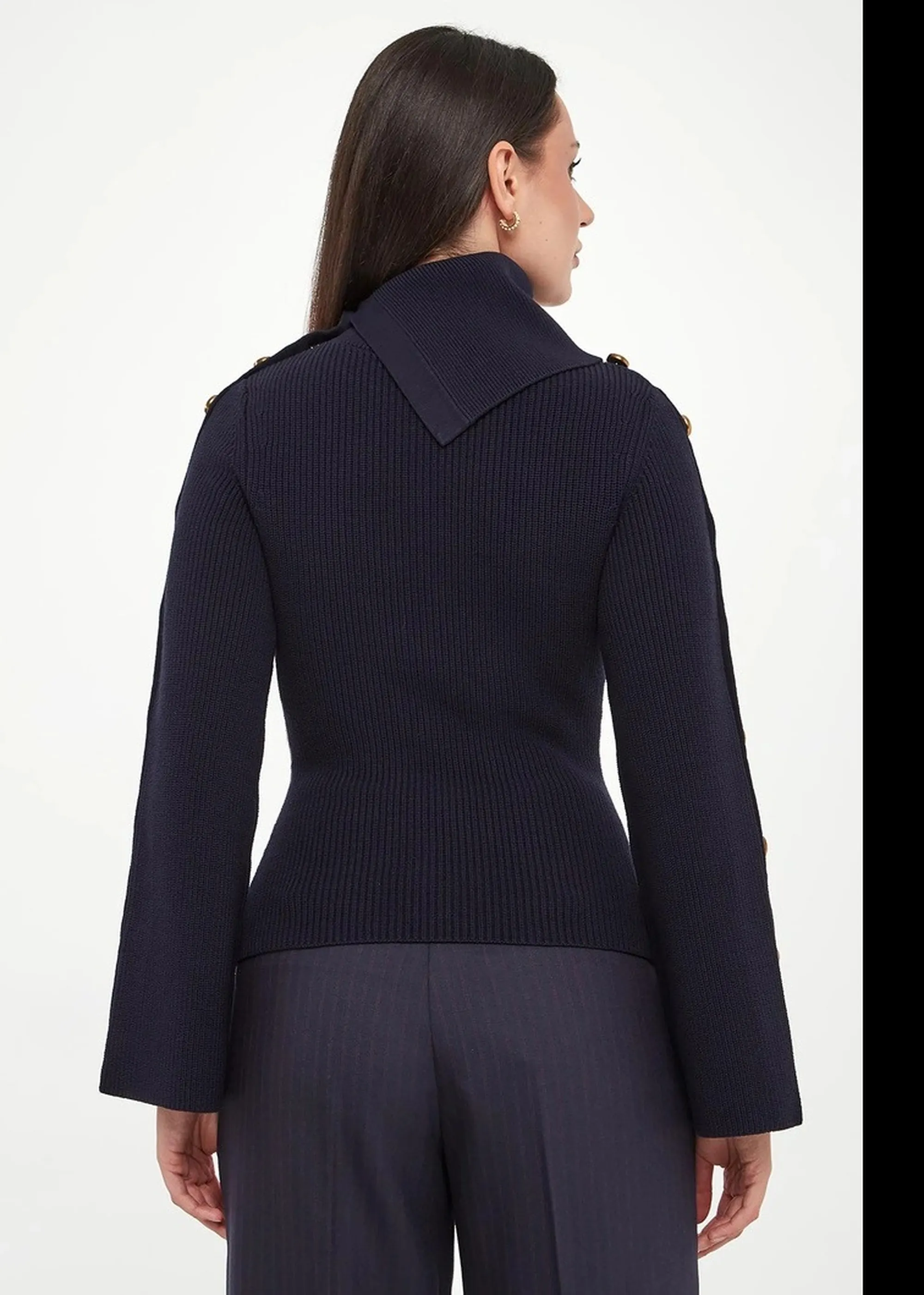 Elisabetta Franchi Pullover In Maglia Con Bottoni Gioiello Nero Mk03S66E2 184586