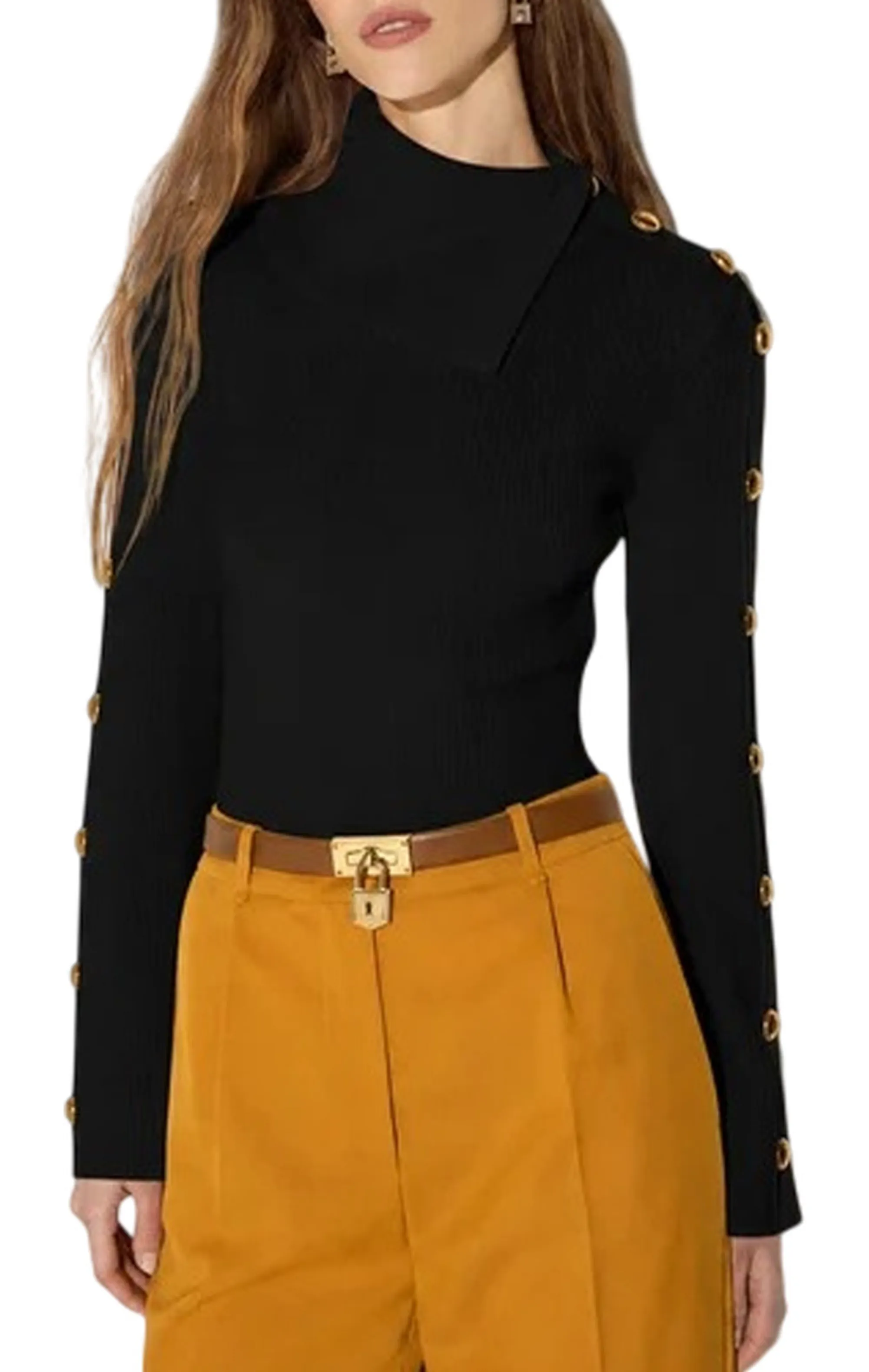 Elisabetta Franchi B'Knit Sweater With Jewel Buttons' Black Mk03S66E2 185097