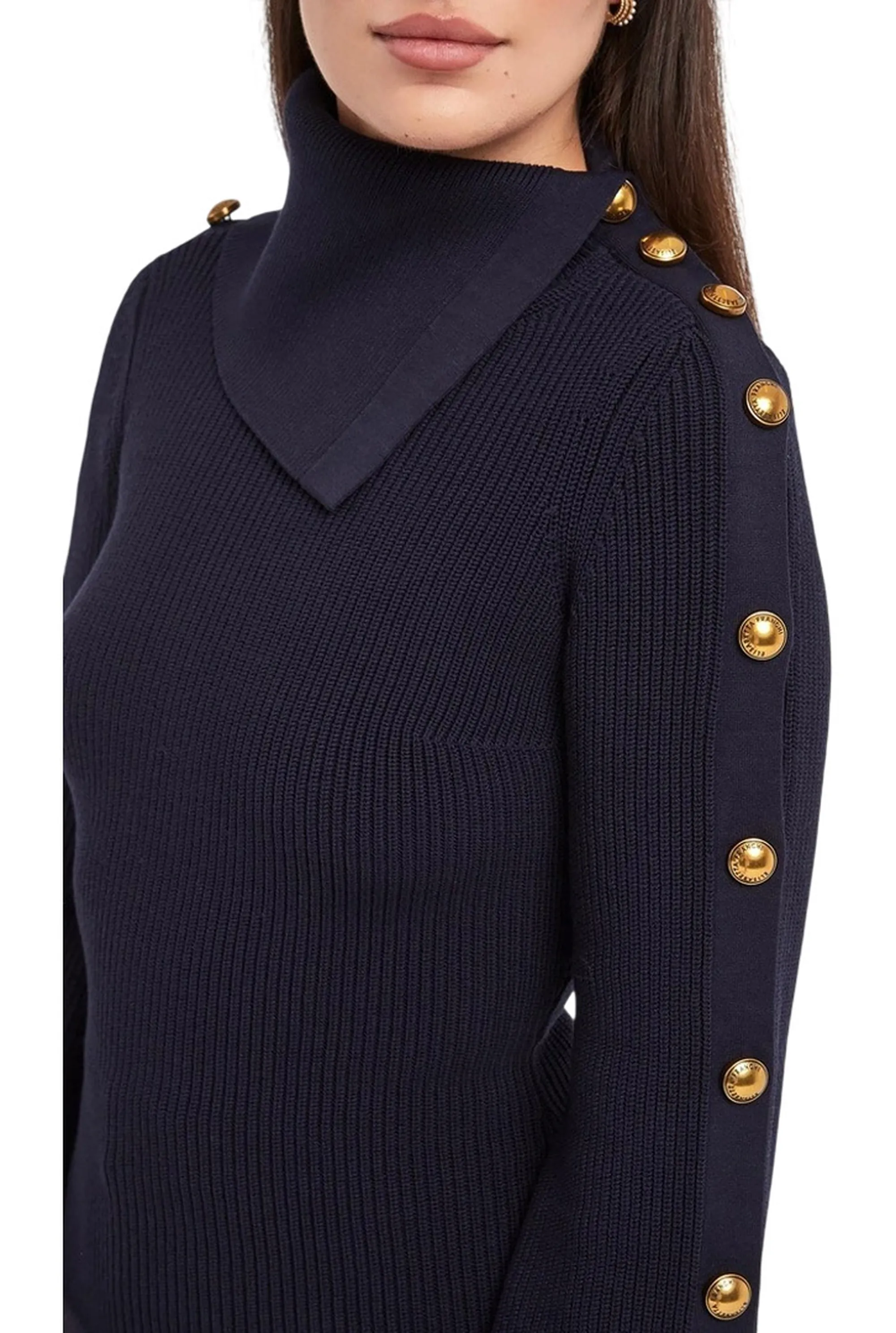 Elisabetta Franchi B'Knit Sweater With Jewel Buttons' Black Mk03S66E2 185099