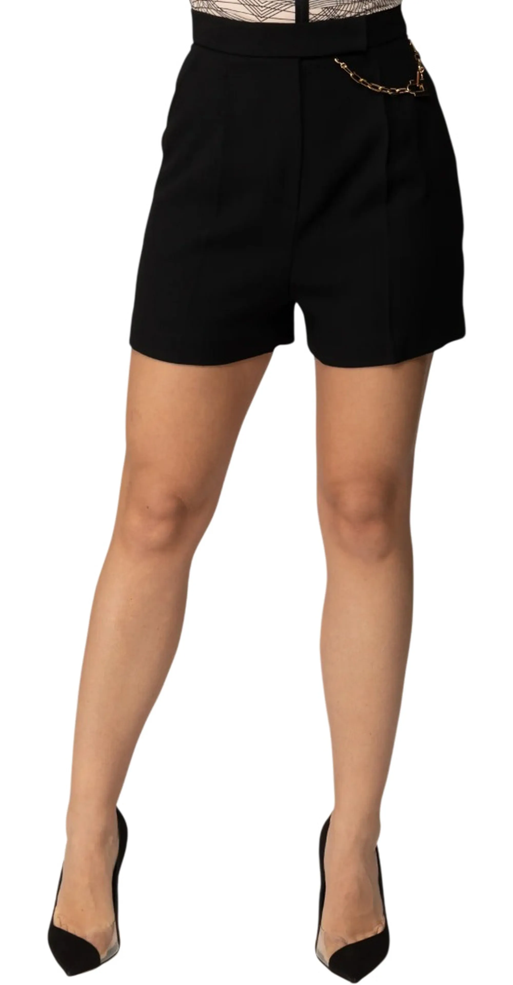 Elisabetta Franchi B'Gabardine Shorts With Jewel Logo' Black Sh00561E2 177775