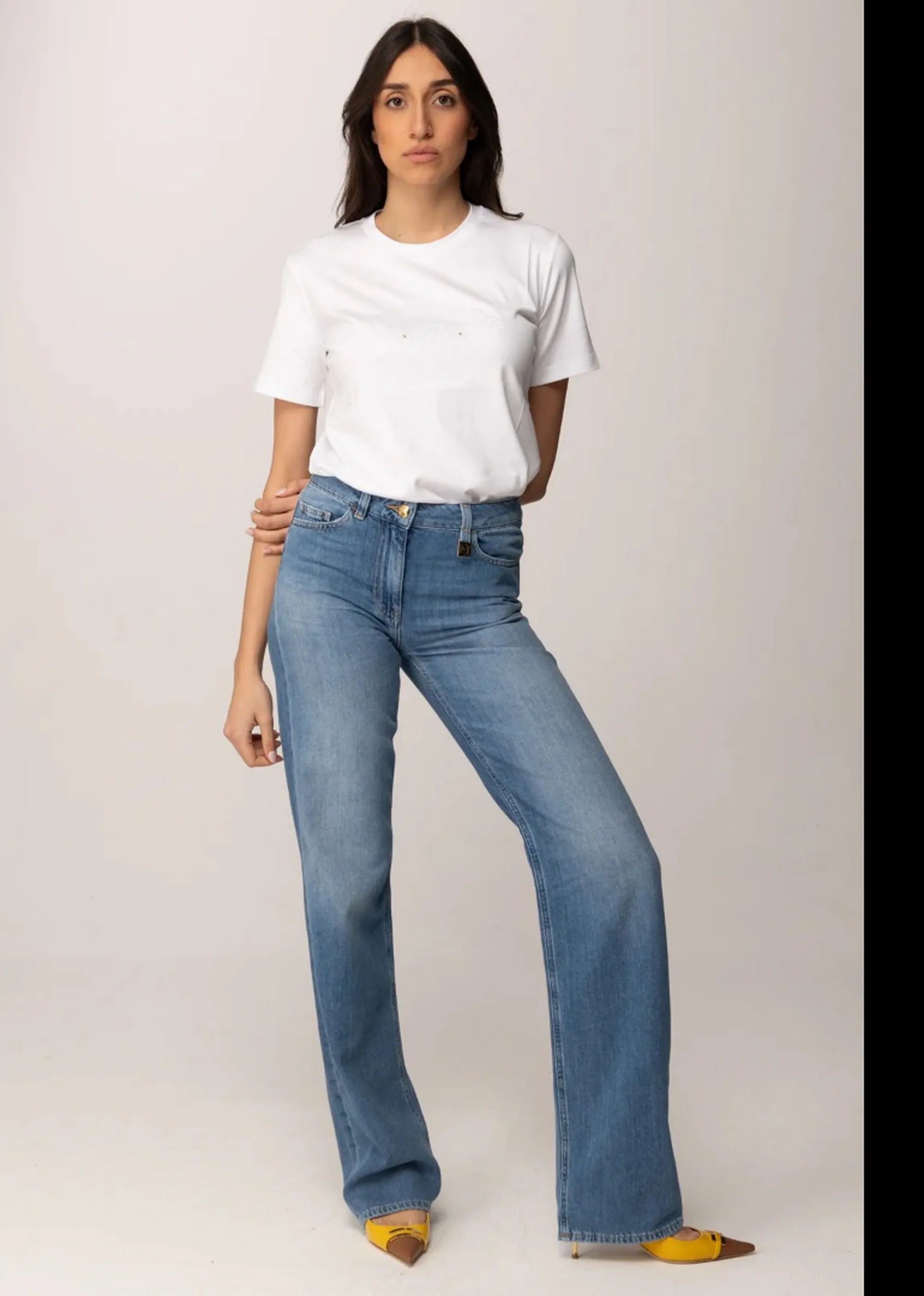 Elisabetta Franchi T-Shirt Gesso Ma01761E2 172276