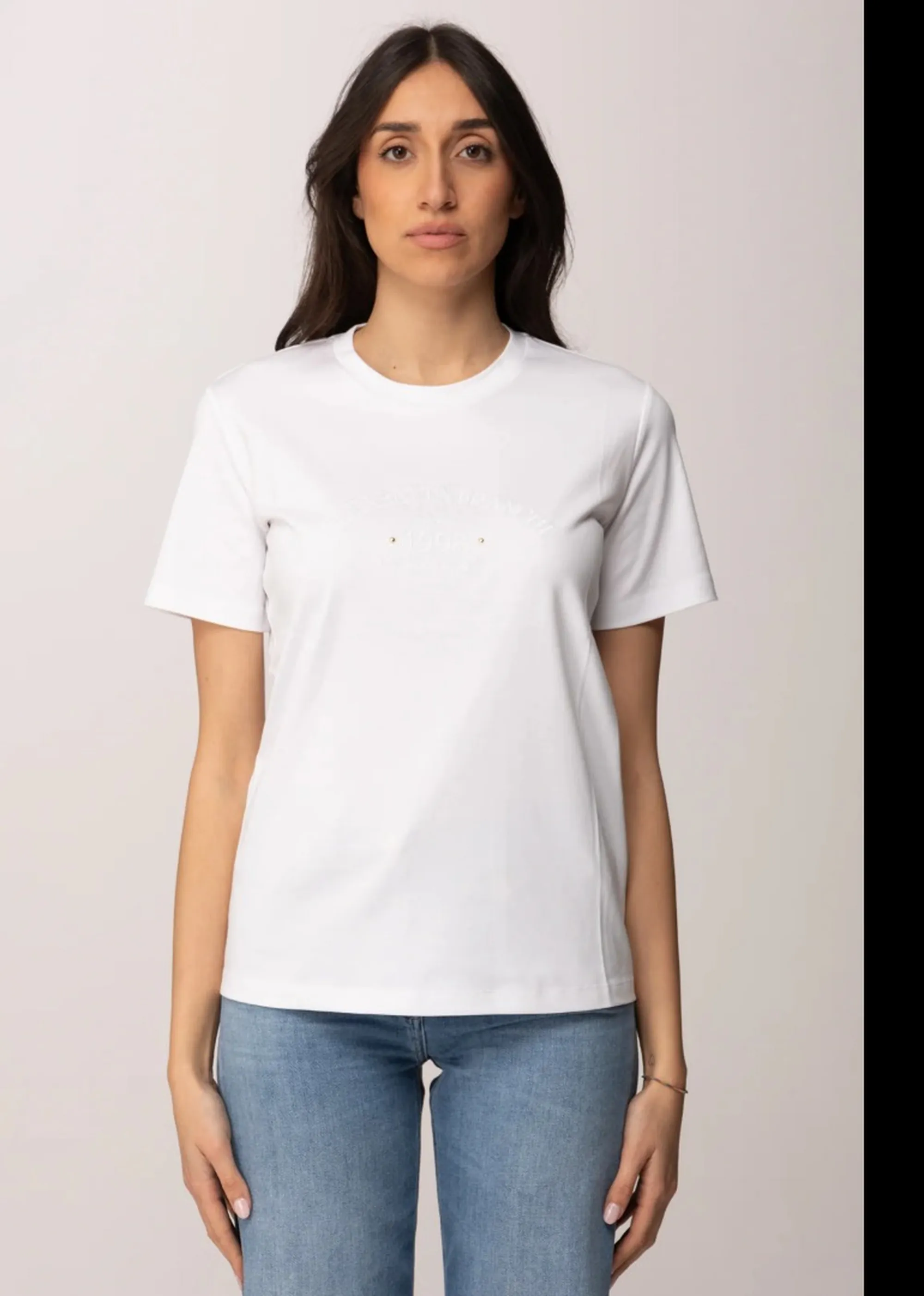 Elisabetta Franchi T-Shirt Gesso Ma01761E2 172277