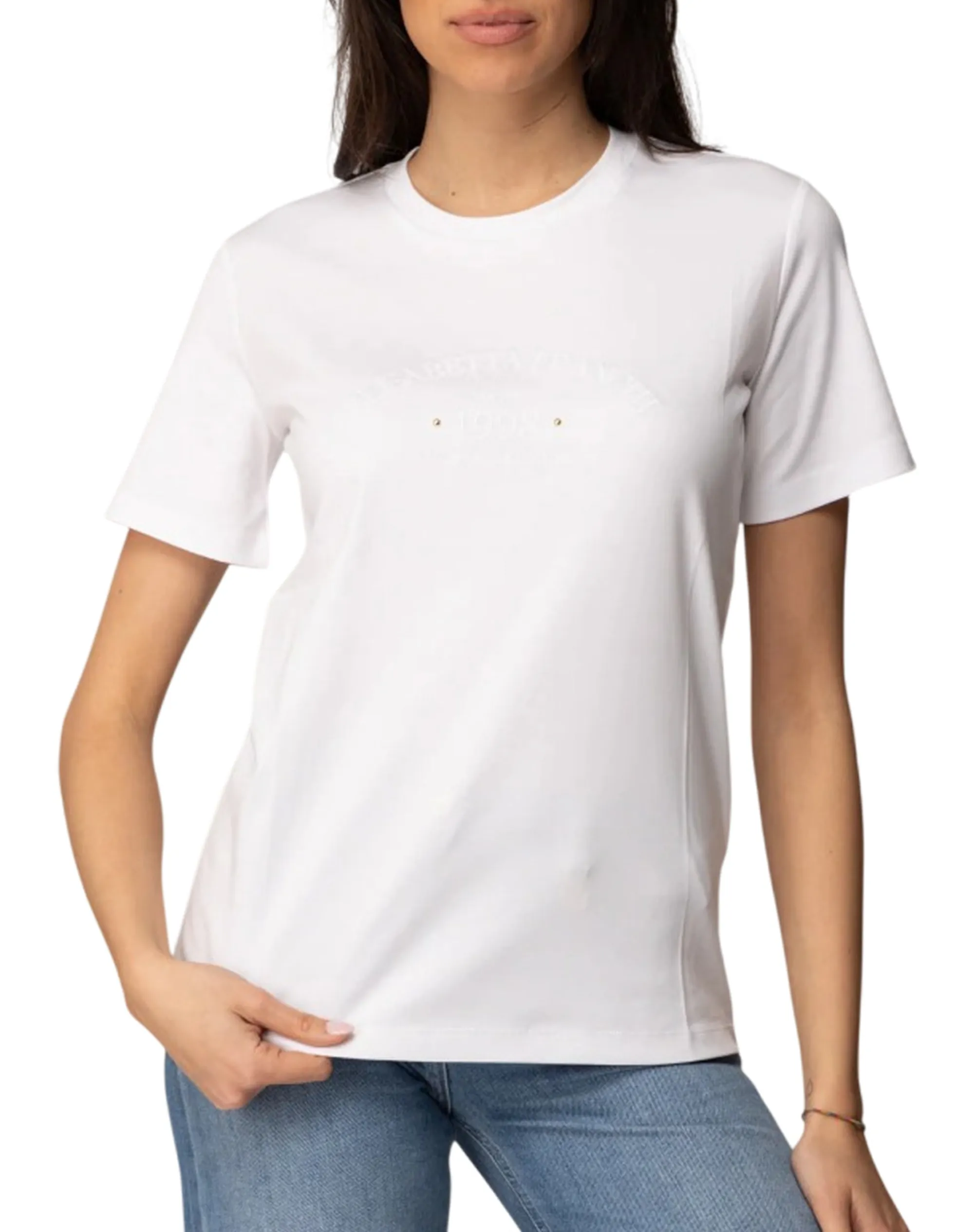 Elisabetta Franchi T-Shirt Gesso Ma01761E2 178117