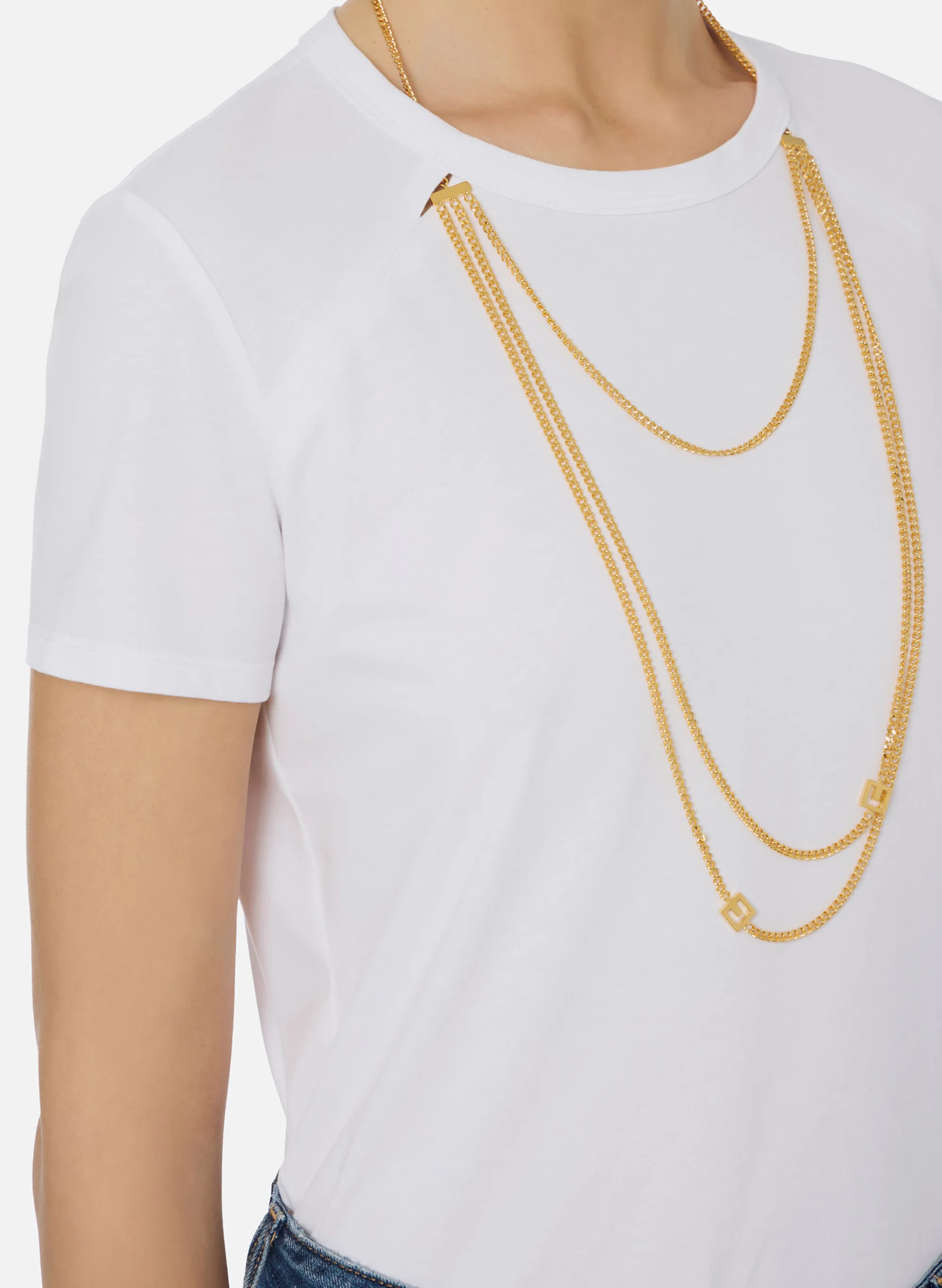 Elisabetta Franchi B'Jersey T-Shirt With Jewel Accessory' Gesso Ma00956E2 153145