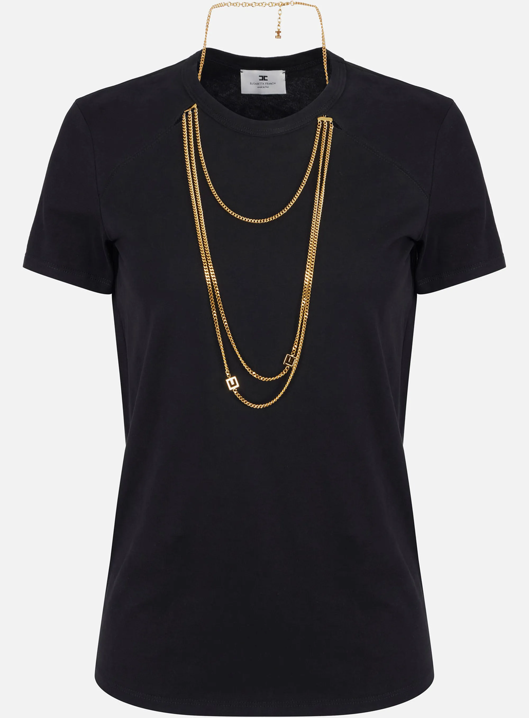 Elisabetta Franchi B'Jersey T-Shirt With Jewel Accessory' Black Ma00956E2 153140