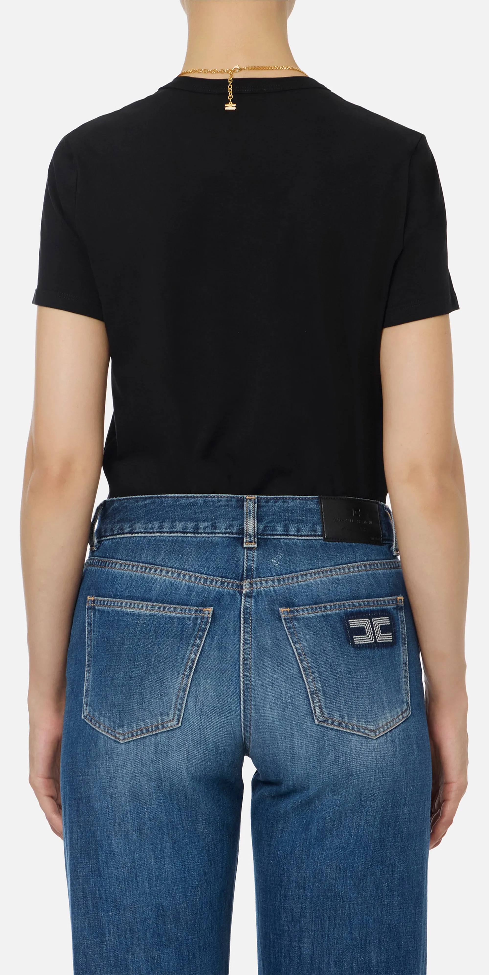 Elisabetta Franchi B'Jersey T-Shirt With Jewel Accessory' Black Ma00956E2 153146