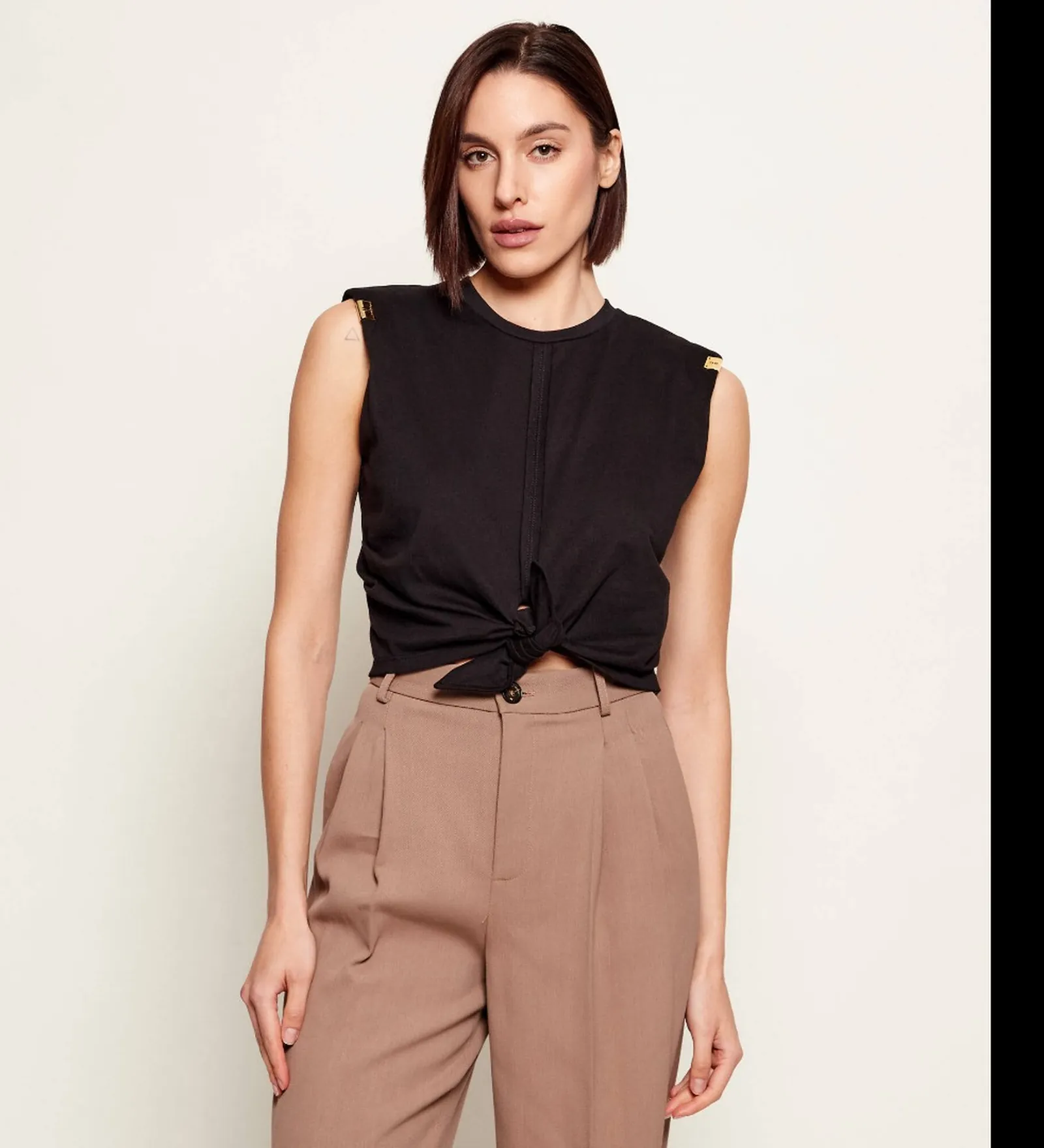 Elisabetta Franchi T-Shirt In Jersey Con Nodo Nero Ma01161E2 172269