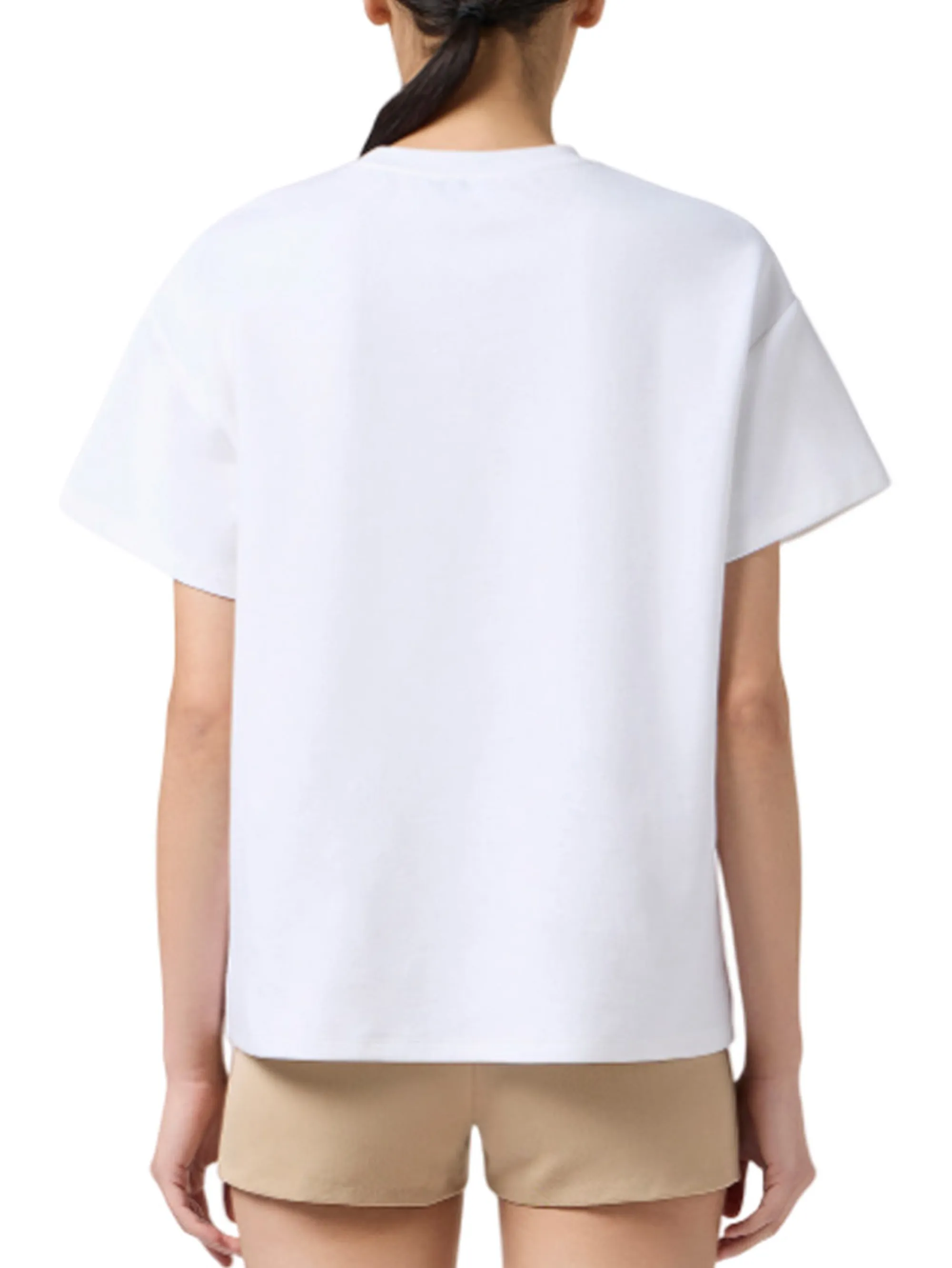 Elisabetta Franchi B'Heavy Cotton Jersey T-Shirt With Logo' Gesso Ma02256E2 153629