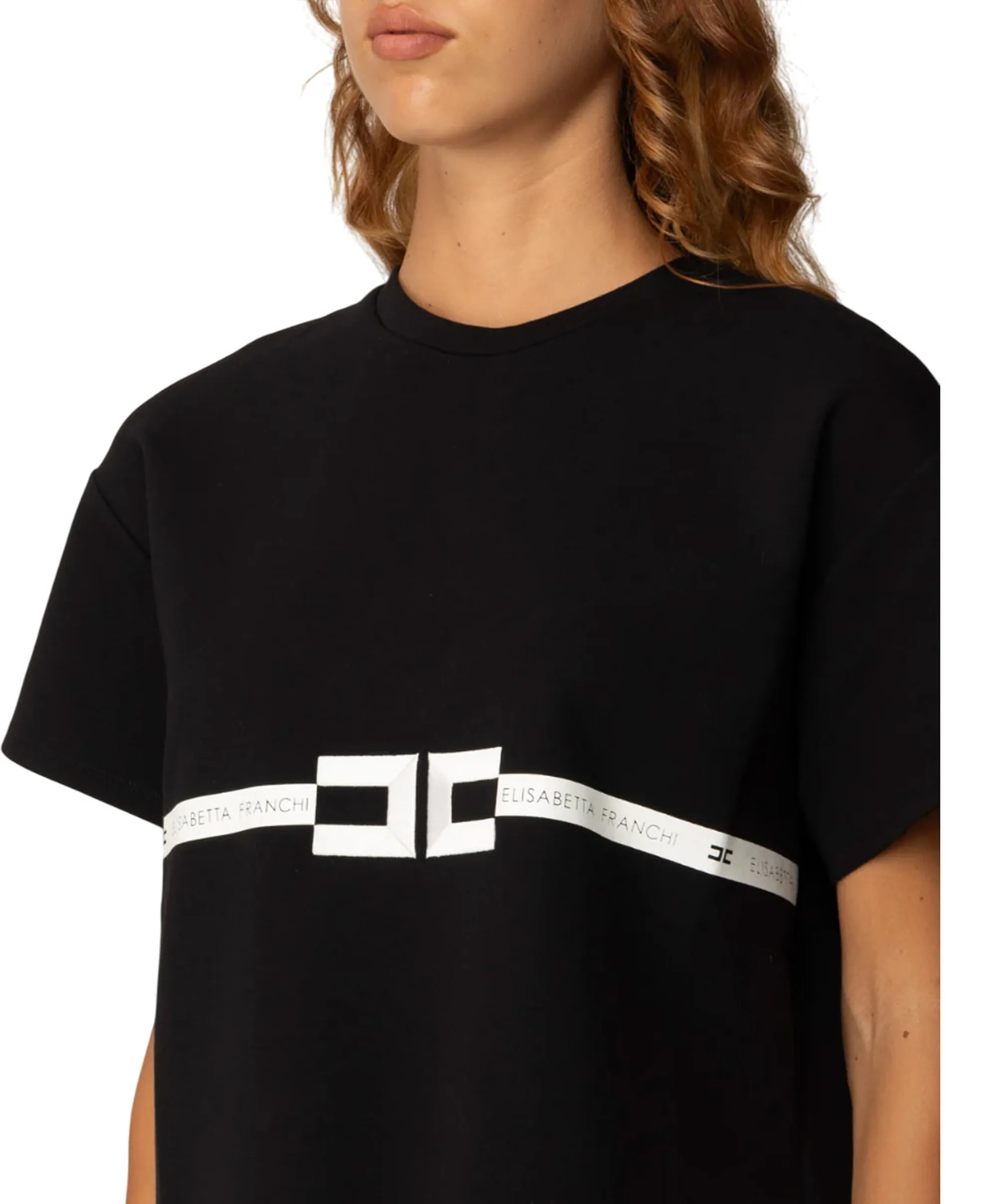 Elisabetta Franchi B'Heavy Cotton Jersey T-Shirt With Logo' Ma02256E2 153632